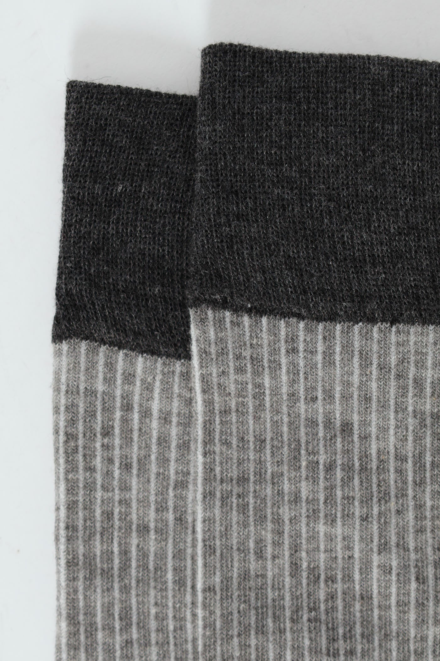 Rib Look Single Anklet Socks - Light Grey - Image 2