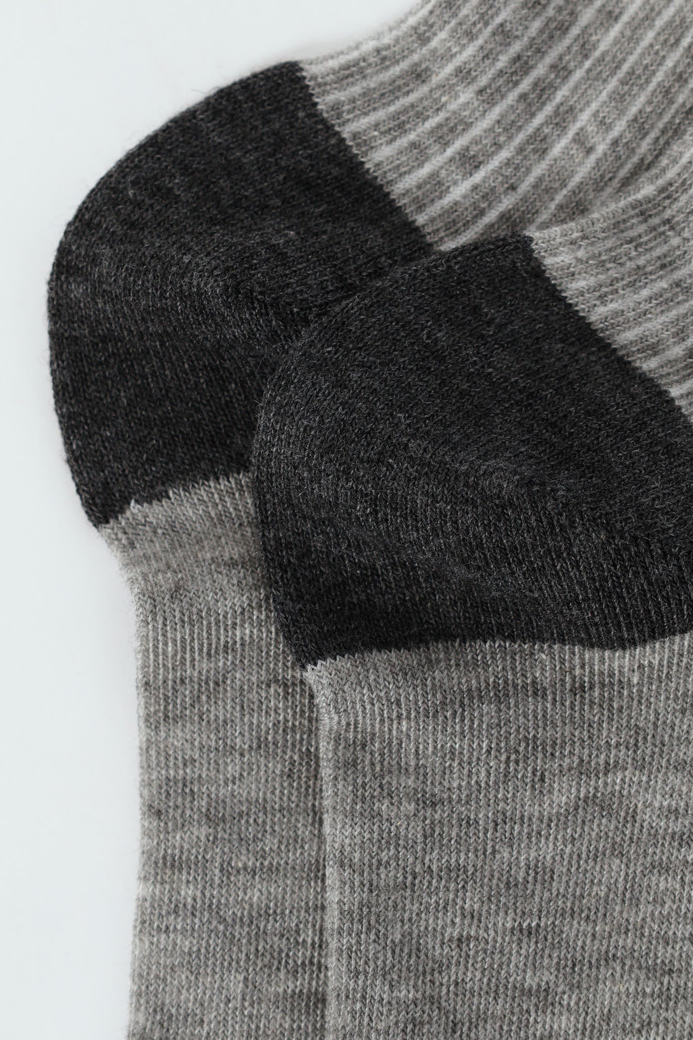 Rib Look Single Anklet Socks - Light Grey - Image 3