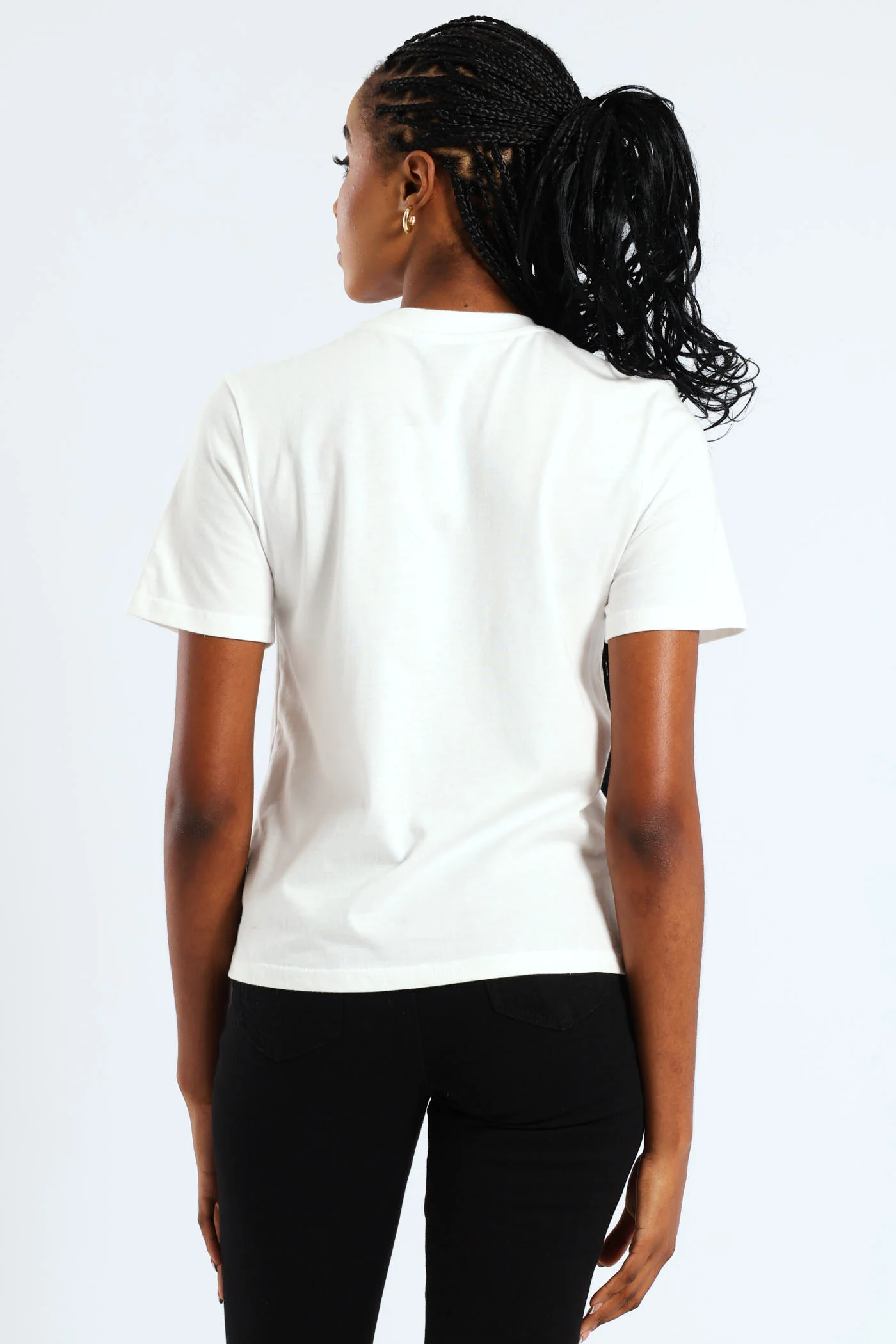 Rib Neck Boxy Lily Tee - White - Image 4