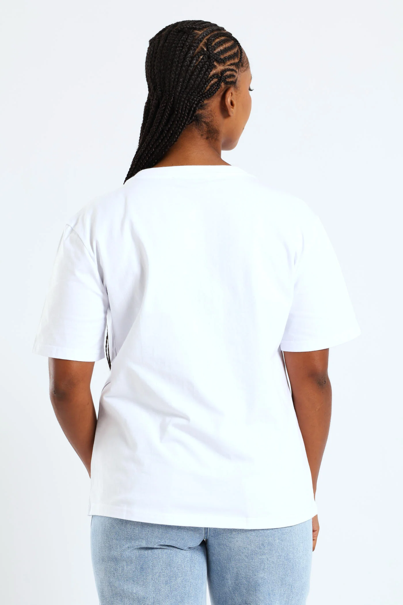 Rib Neck Cornelli Flowers Tee - White - Image 2
