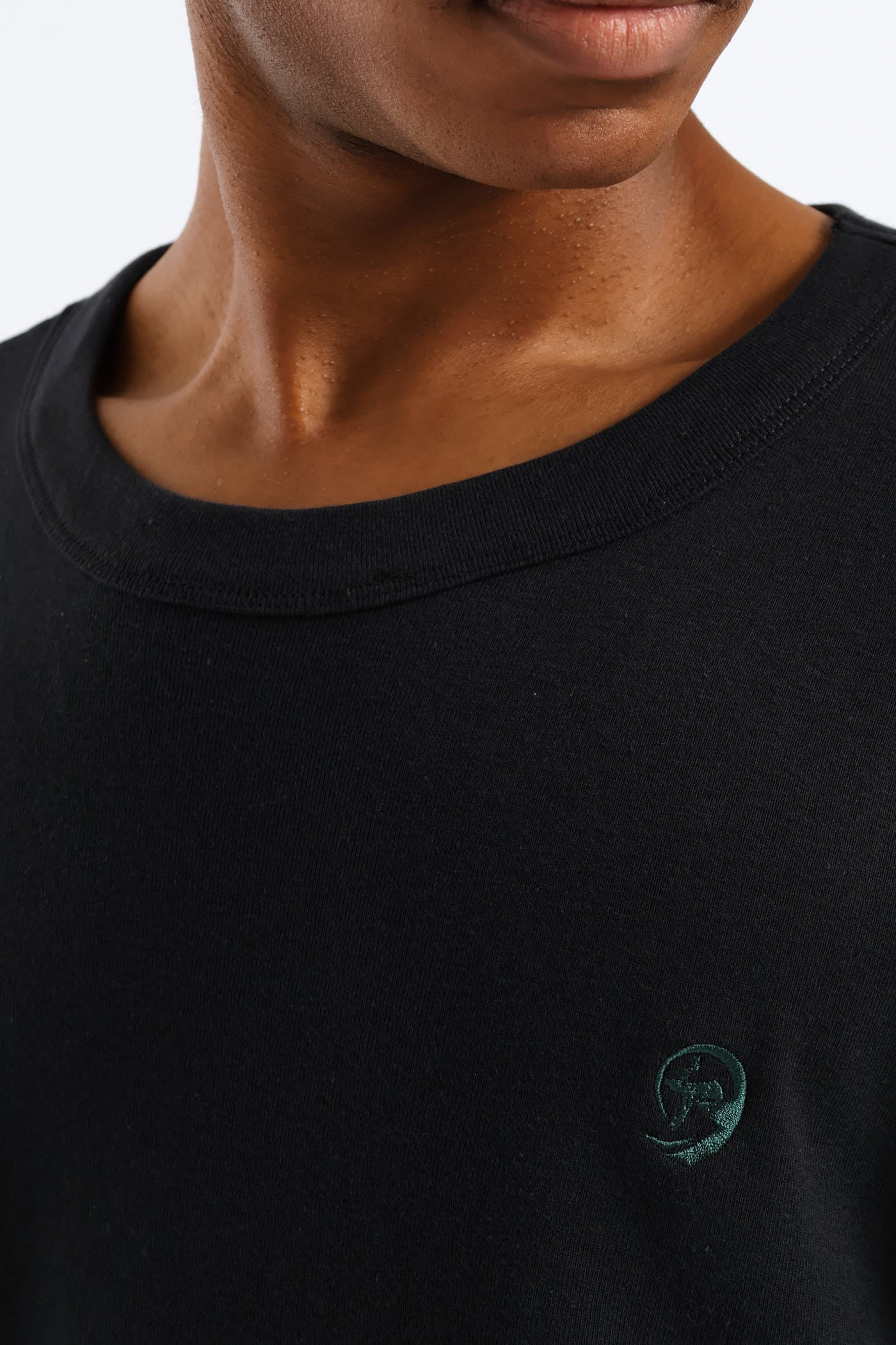 Embroidered Rib Tee - Black - Image 2