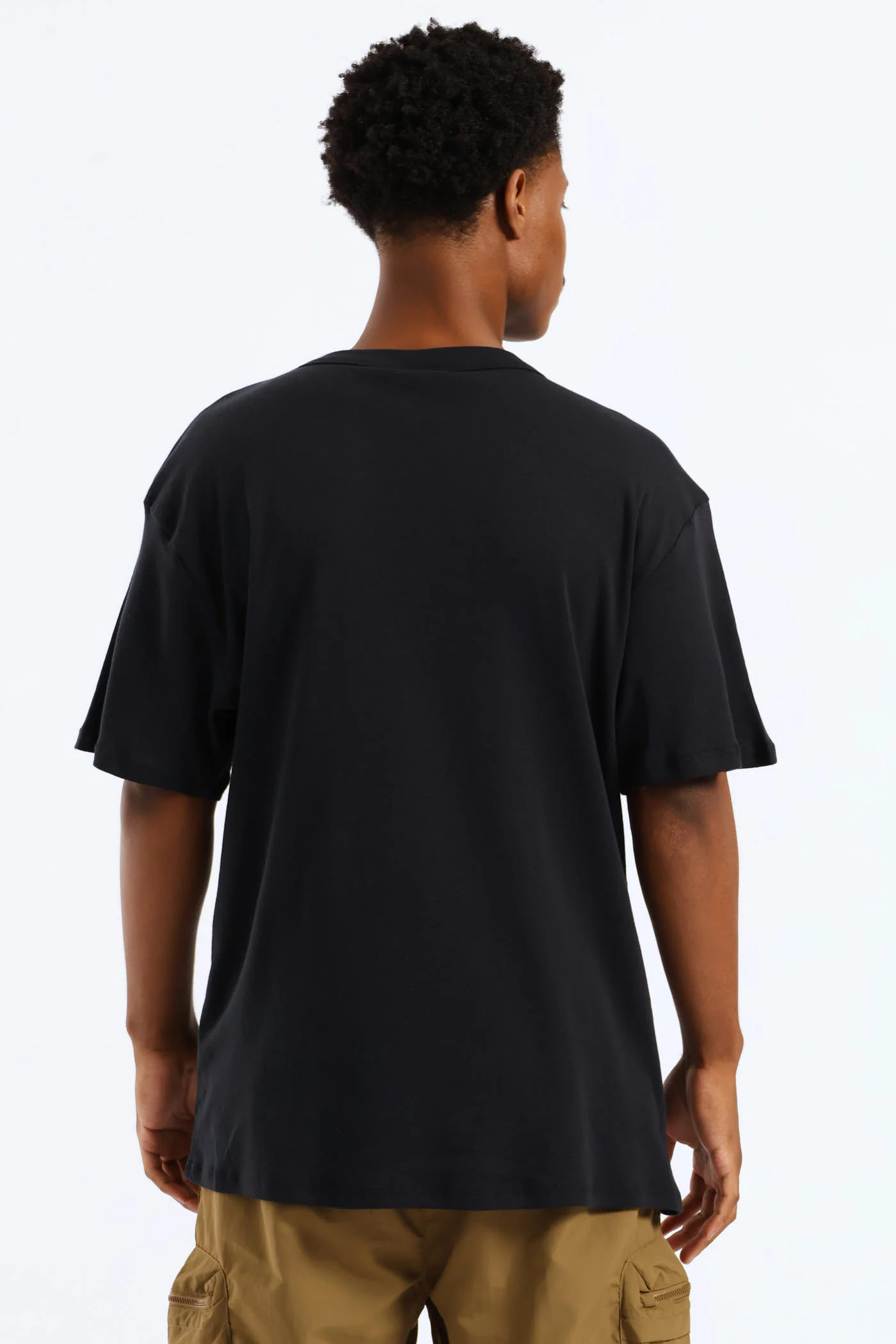 Embroidered Rib Tee - Black - Image 4