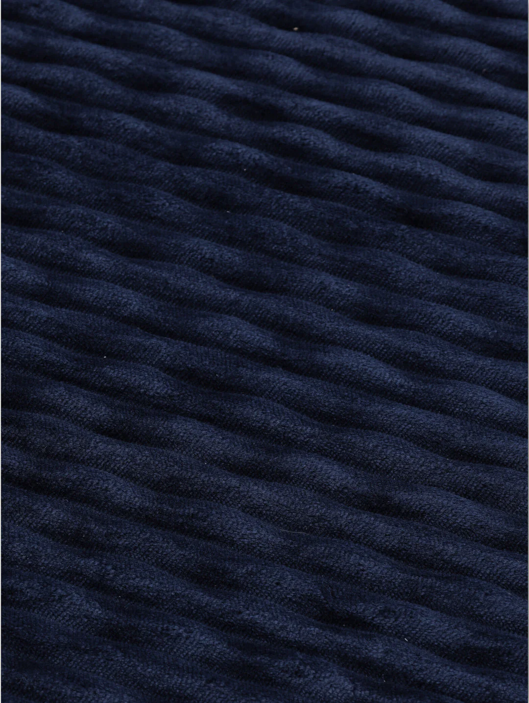 Rib Wave Textured Memory Foam Bath Mat - Navy - Image 2