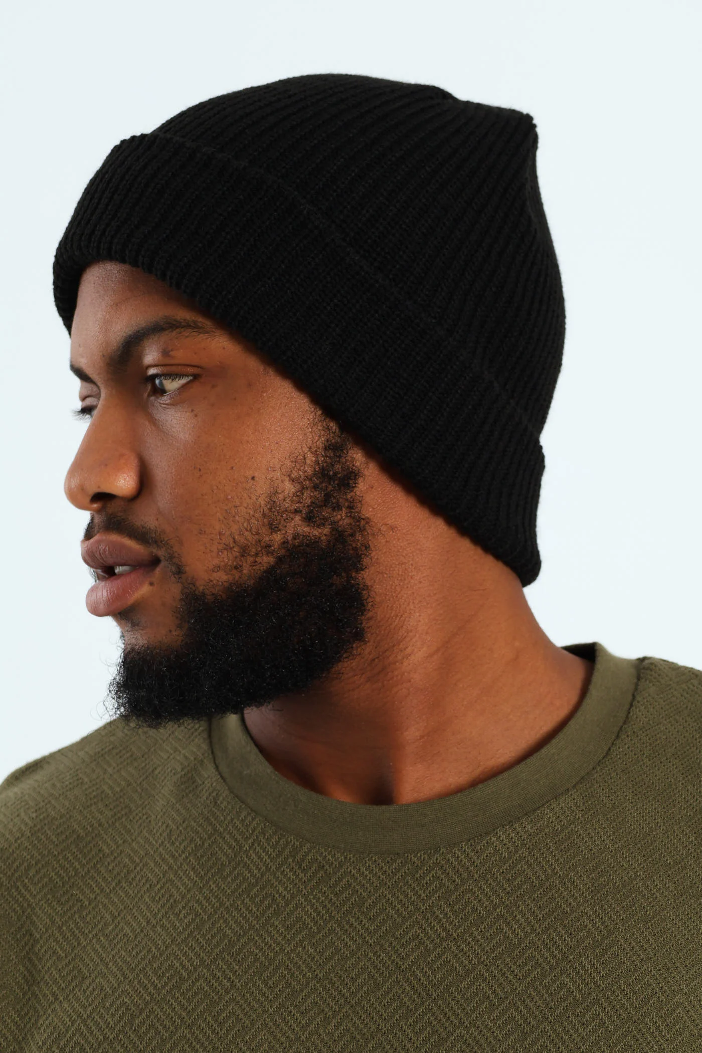 Ribbed Beanie - Black - Image 2