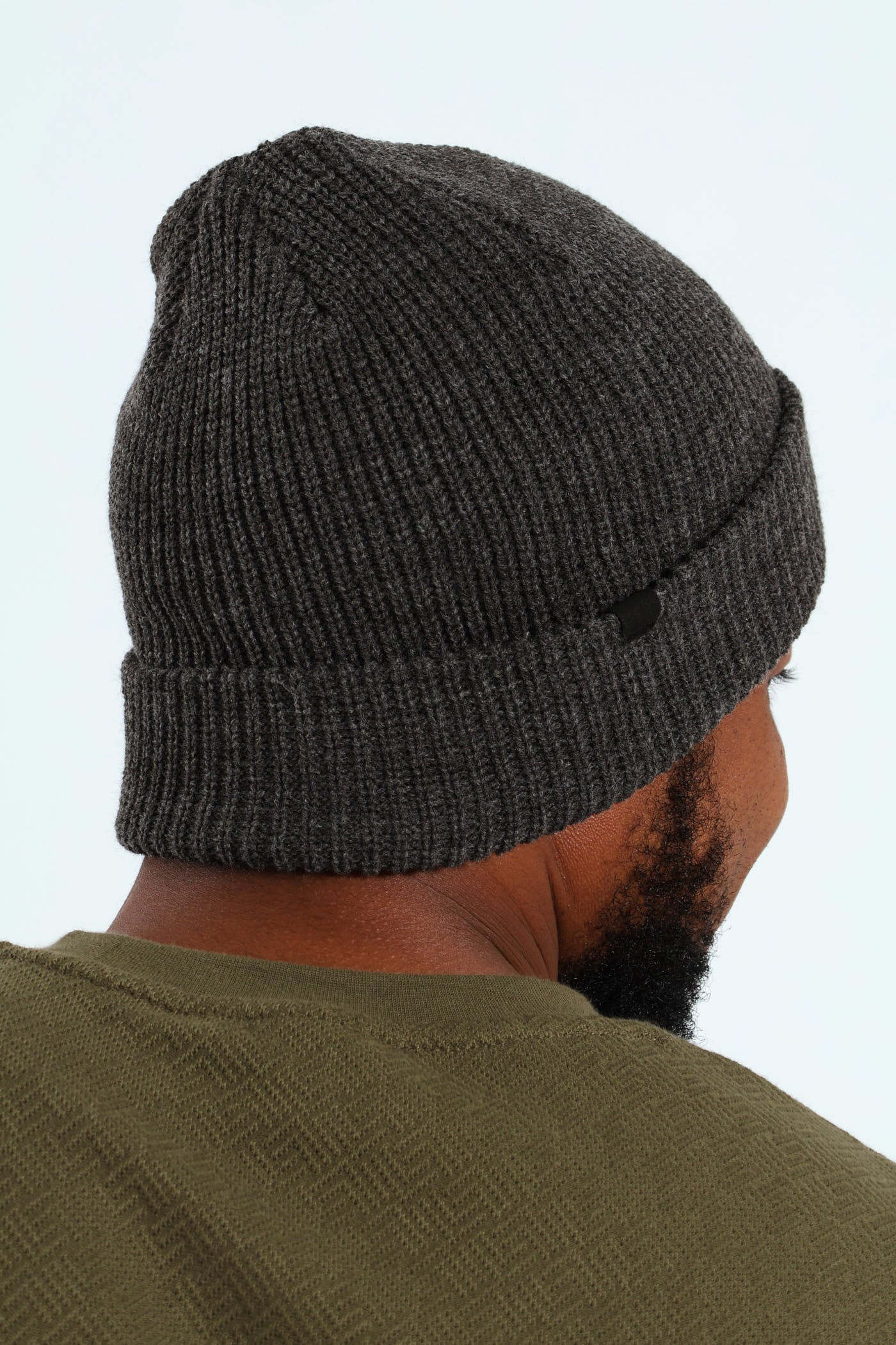 Ribbed Beanie - Charcoal - Image 2