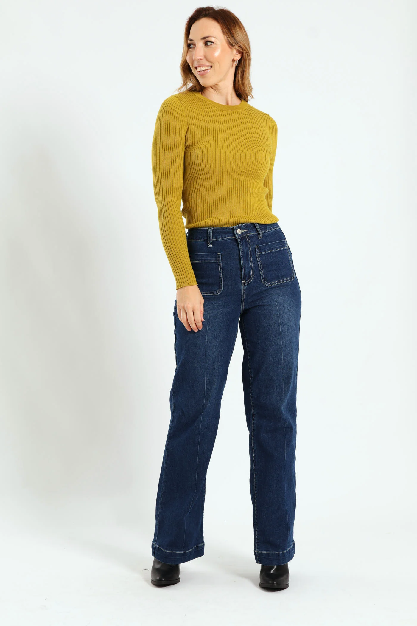 Ribbed Plain Pullover - Chartreuse - Image 2