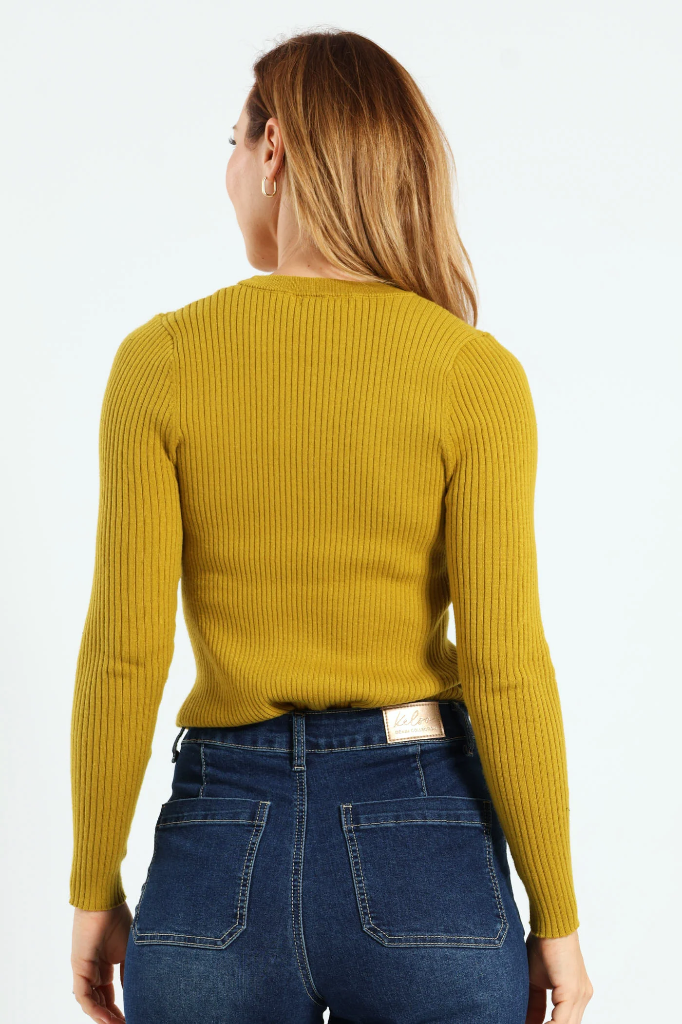 Ribbed Plain Pullover - Chartreuse - Image 4