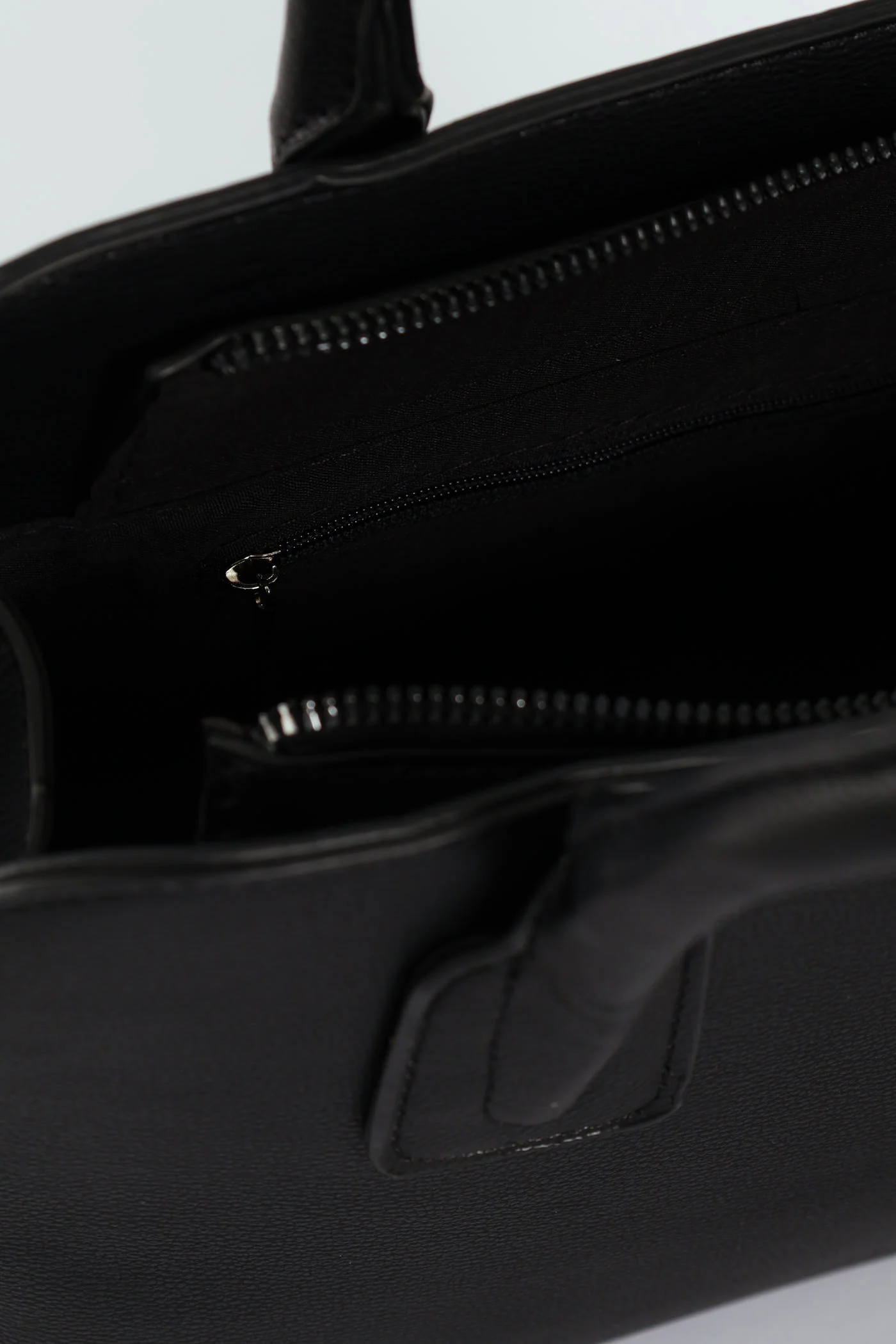 Ribbon Detail Double Handle Bowling Bag - Black - Image 7