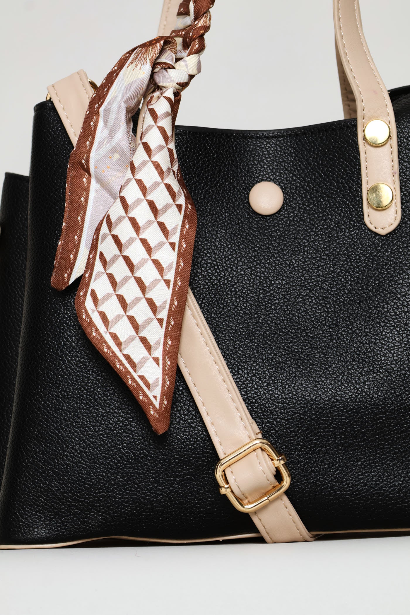 Ribbon Handle Crossbody Bag - Black - Image 2