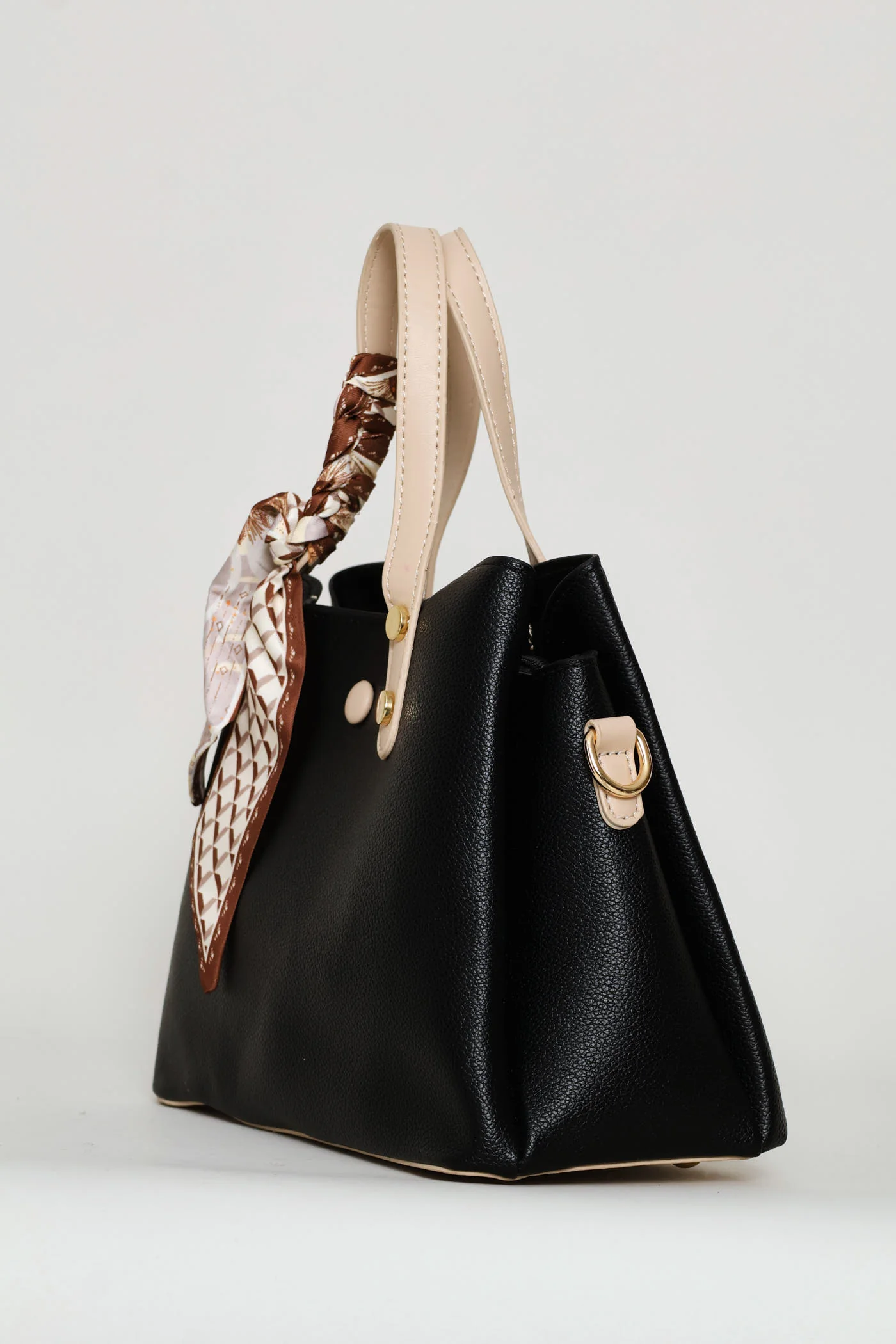 Ribbon Handle Crossbody Bag - Black - Image 4