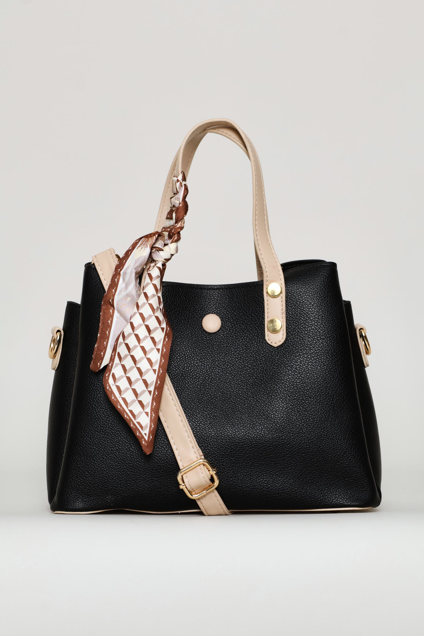 Ribbon Handle Crossbody Bag - Black - Image 5