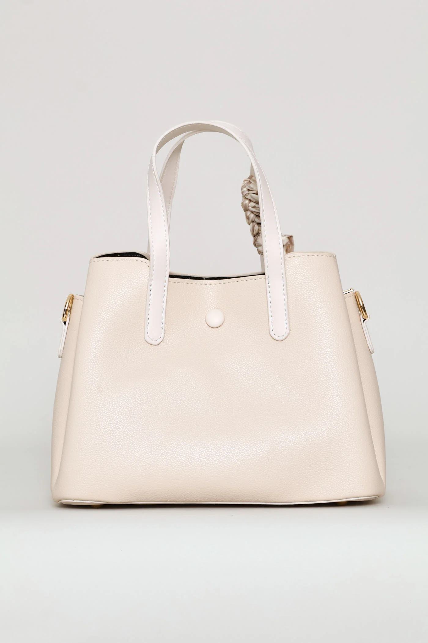 Ribbon Handle Crossbody Bag - Cream - Image 4