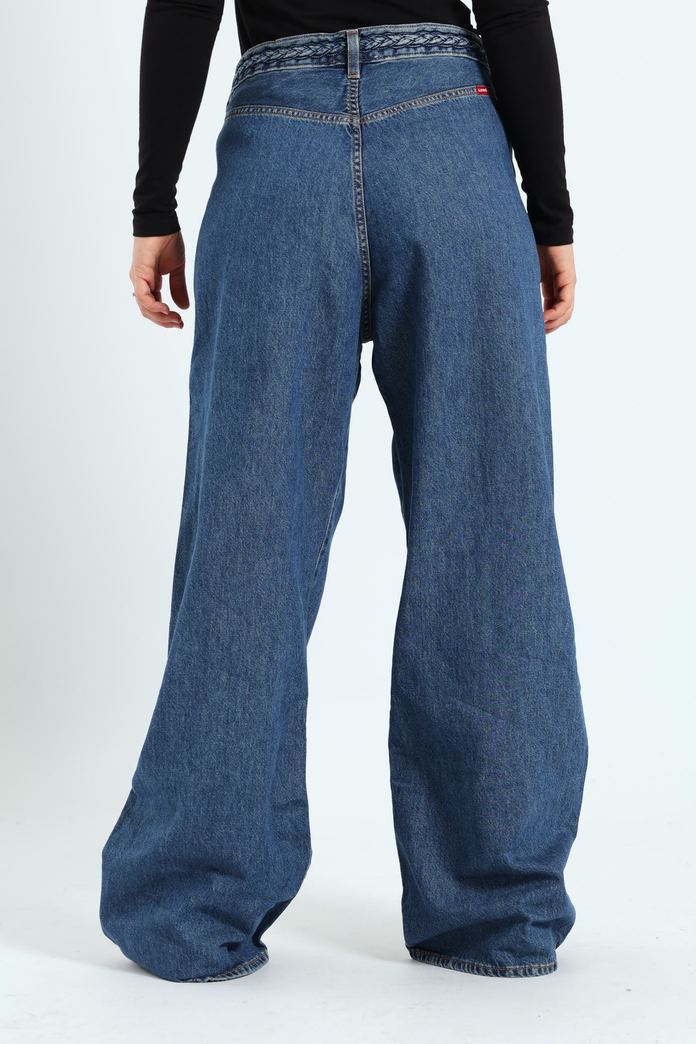 Ribcage Wide Leg Braided Jean - Light Wash - Image 4