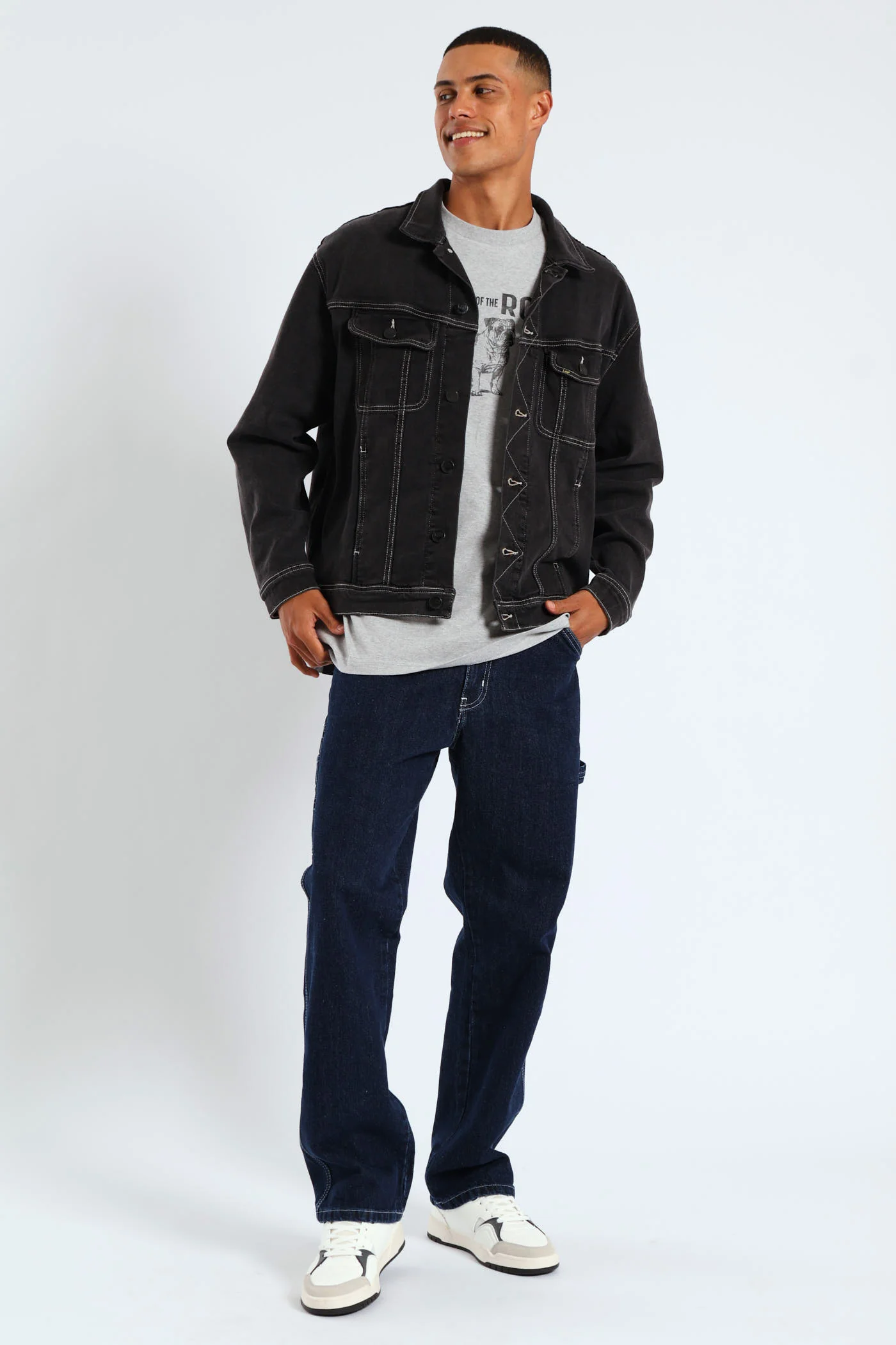 Rider Denim Jacket - Black - Image 4