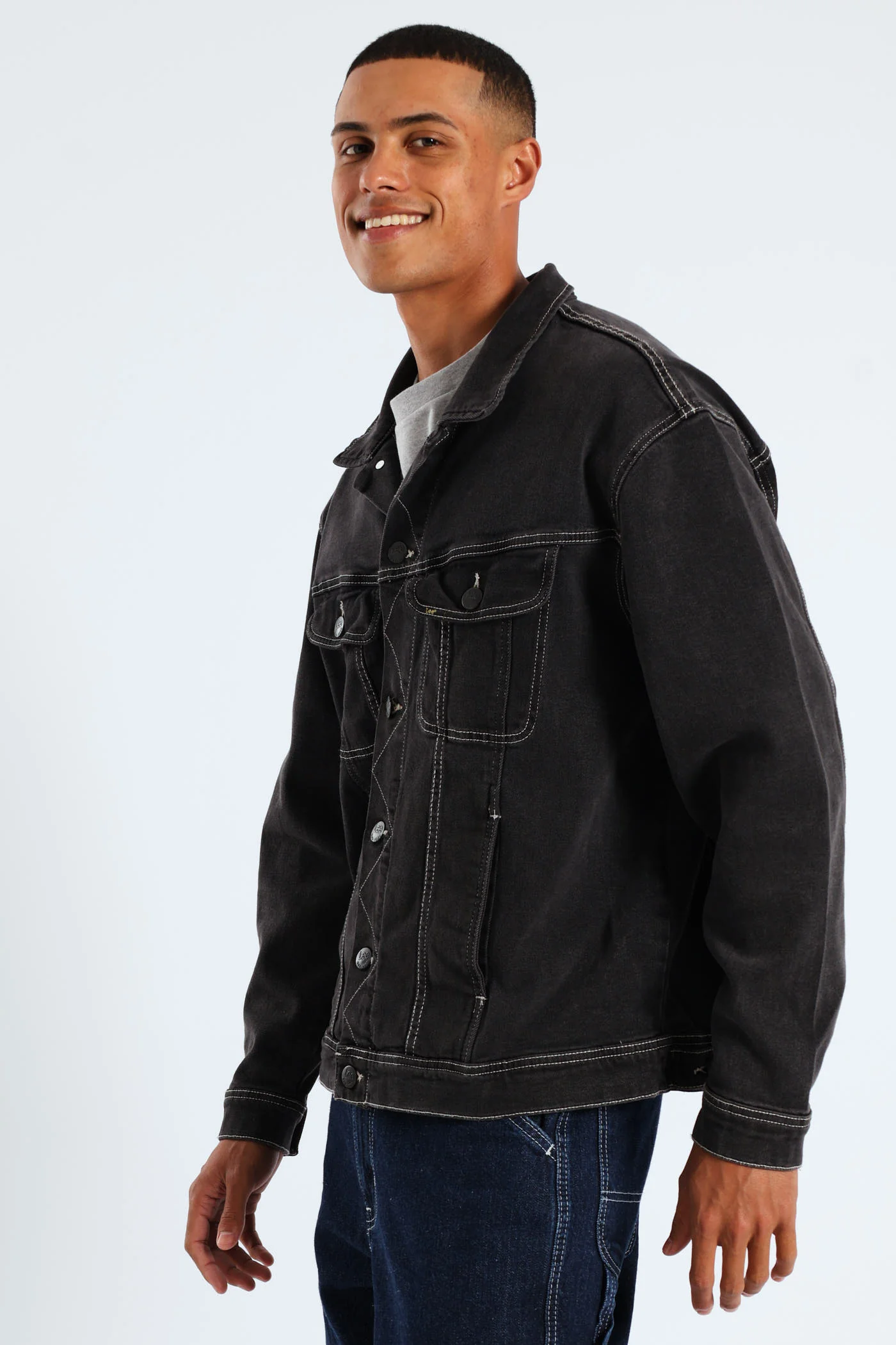 Rider Denim Jacket - Black - Image 5