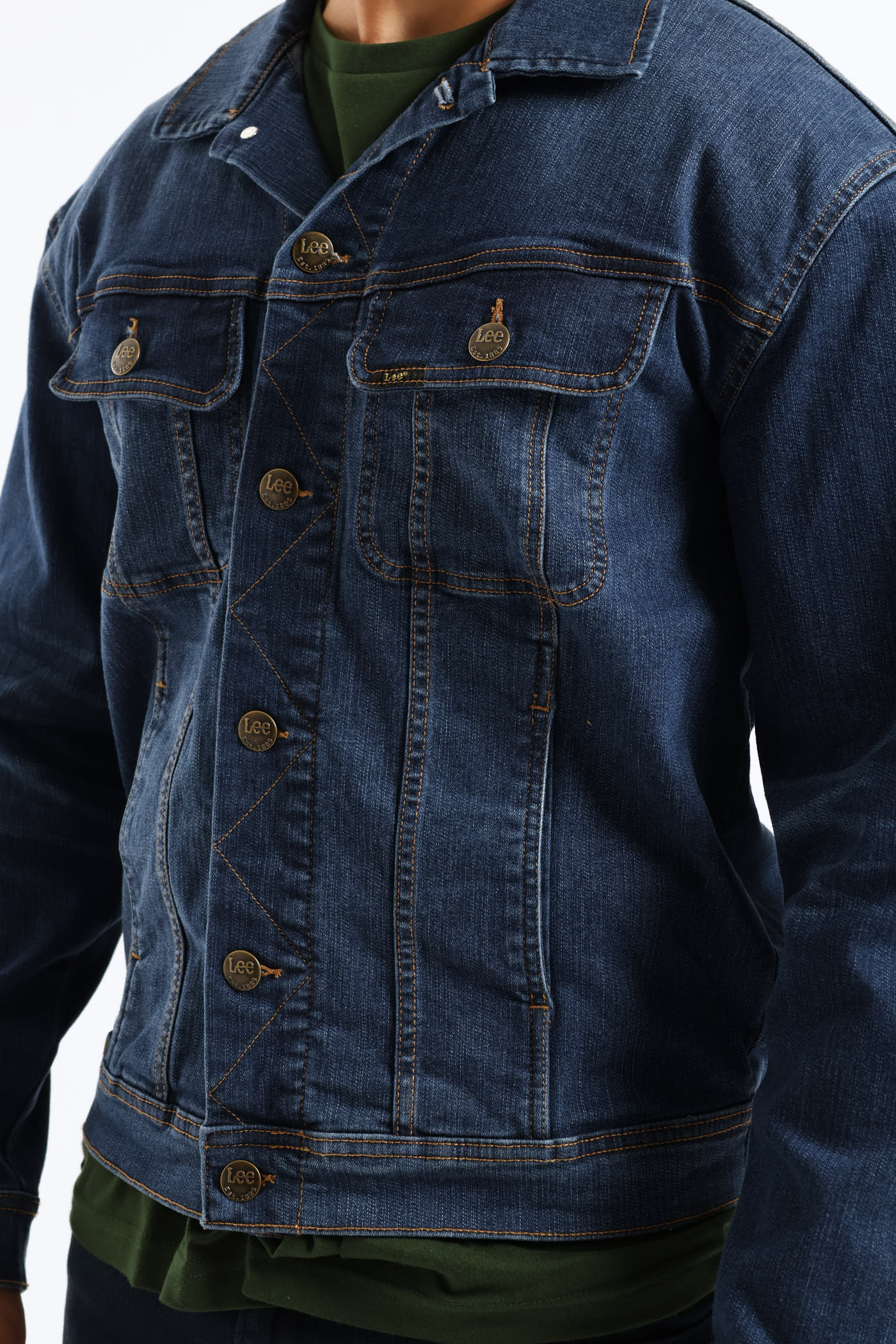 Rider Denim Jacket - Mid Wash - Image 3