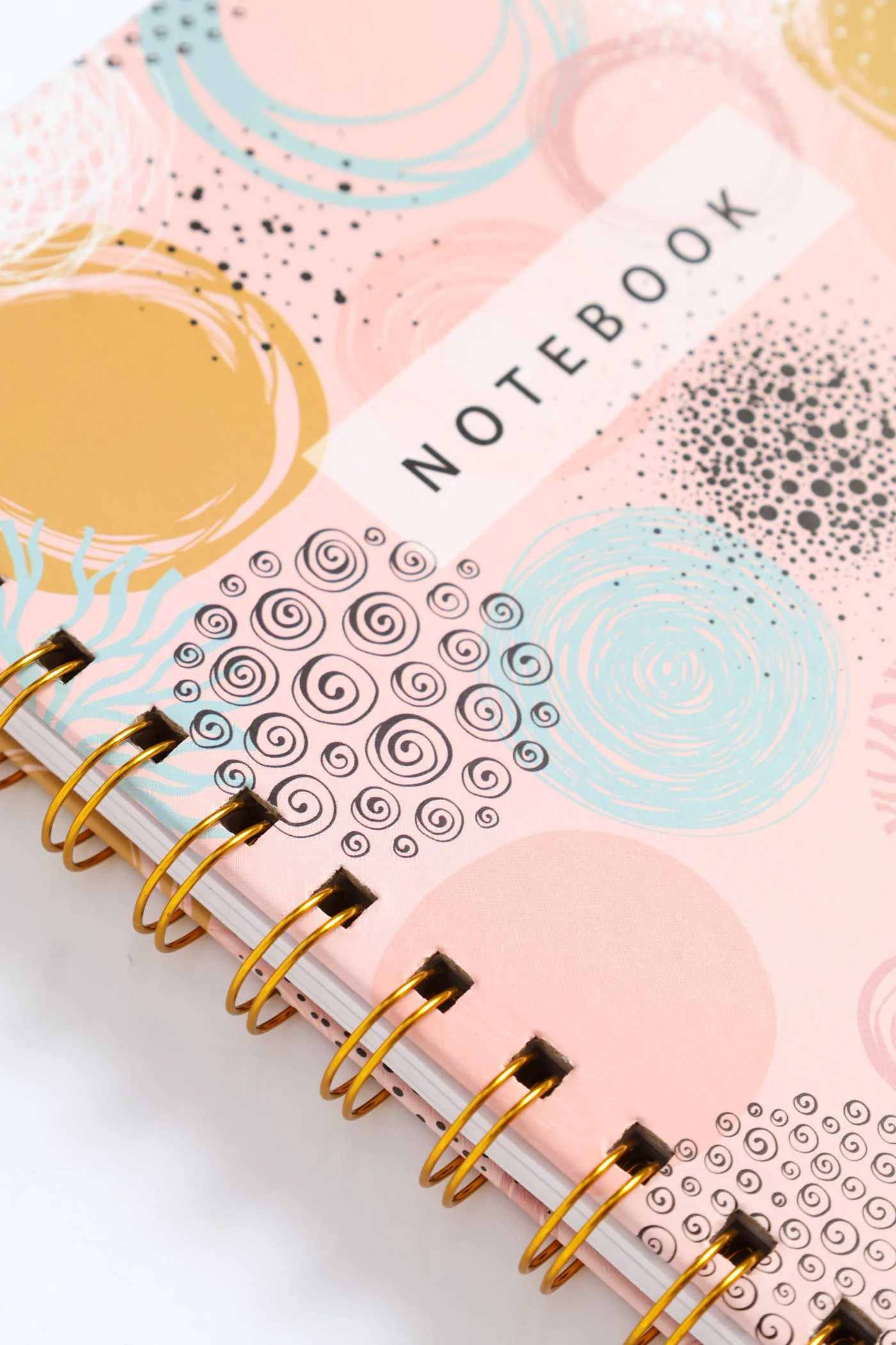 Circular Print 80 Page Ring Binder - Light Pink - Image 2