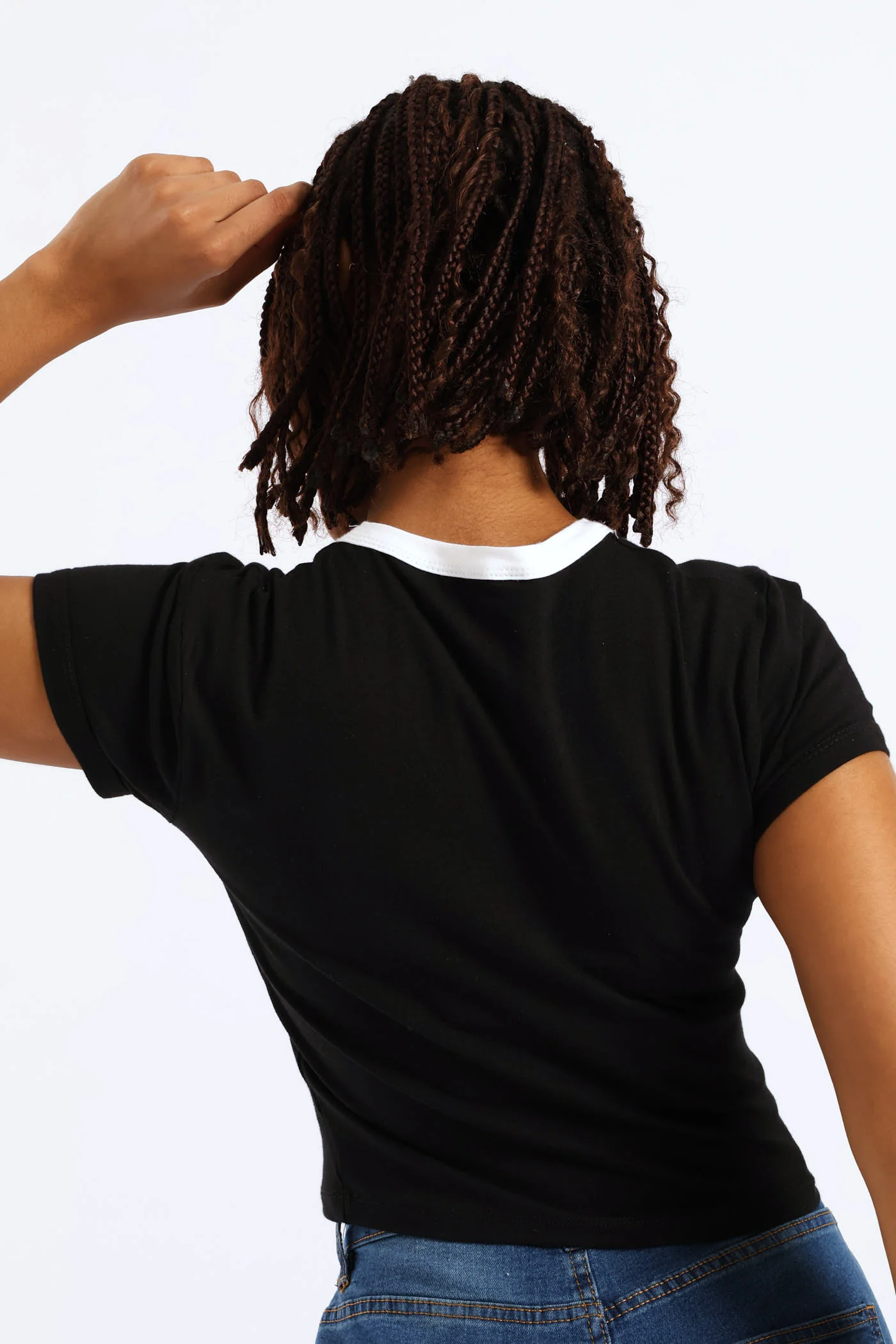 Ringer Teddy Baby Tee - Black - Image 5