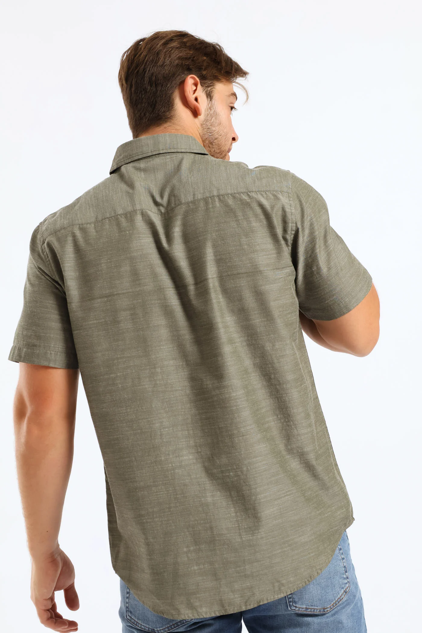 Ringspun Slub Button Down Shirt - Green - Image 3