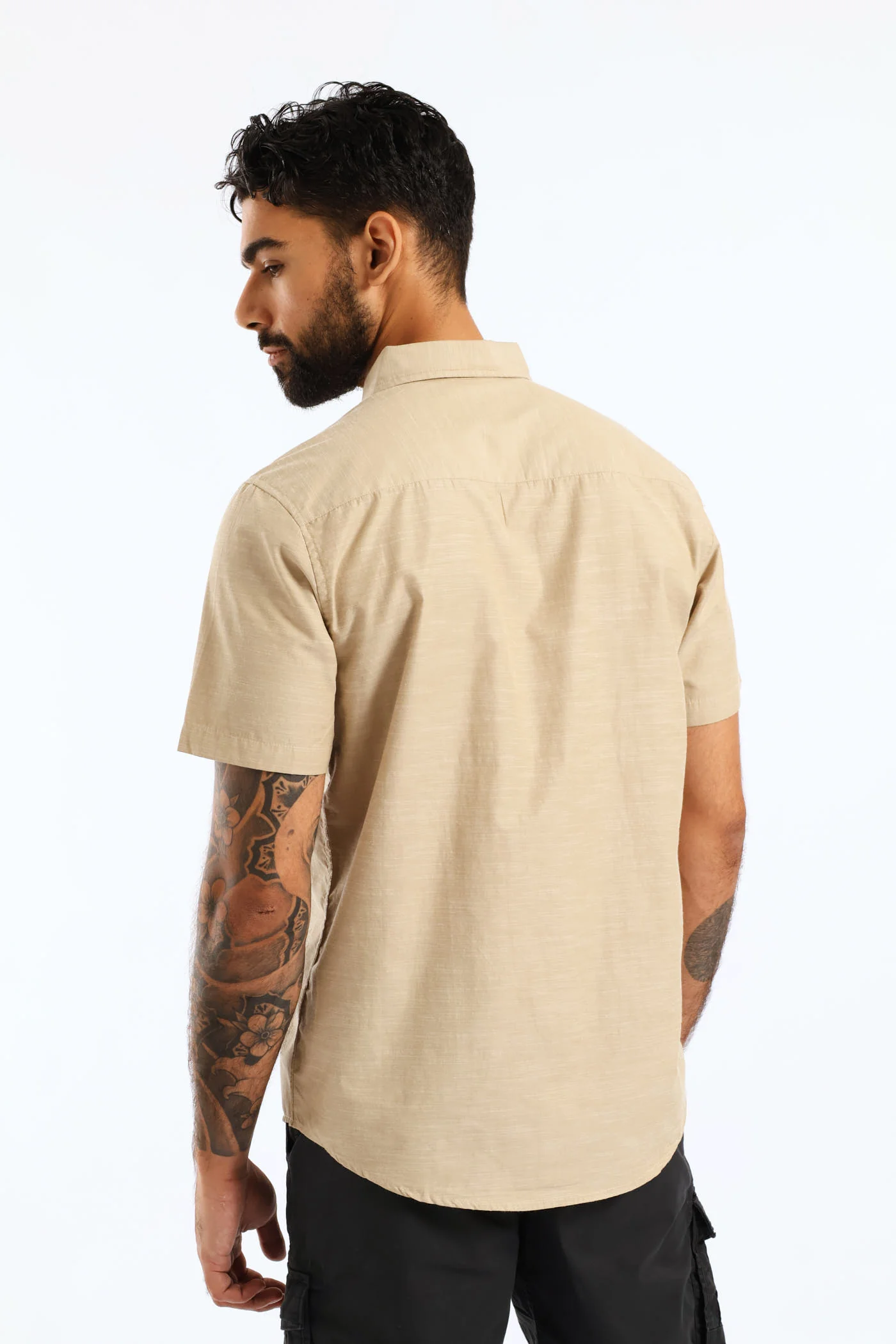 Ringspun Slub Button Down Shirt - Stone - Image 5