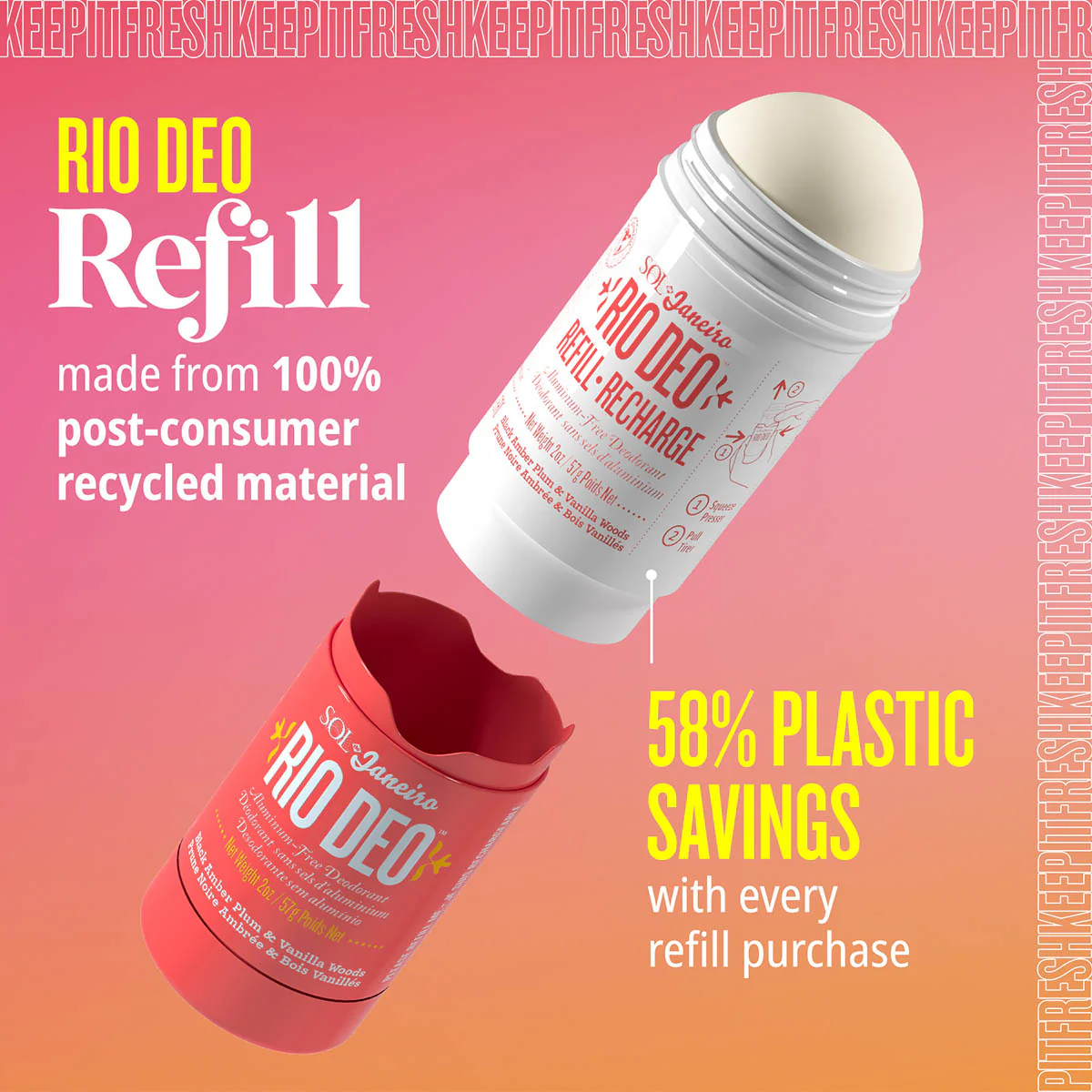 Rio Deo Aluminum-Free Deodorant Cheirosa 40 Refill -57g - Image 2