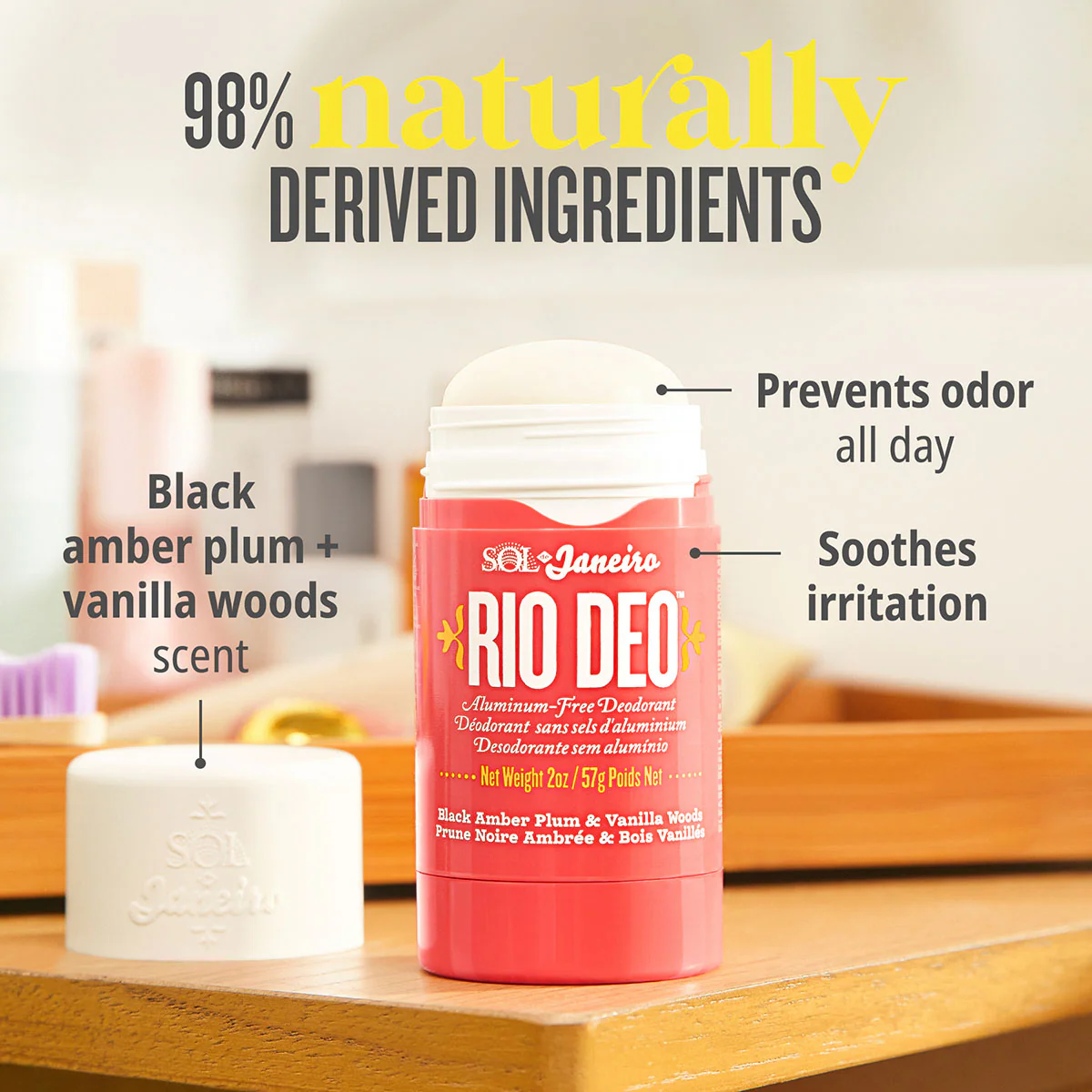 Rio Deo Aluminum-Free Deodorant Cheirosa 40 Refill -57g - Image 3