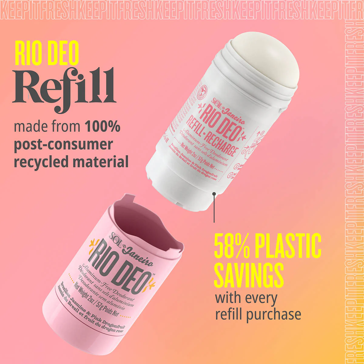 Rio Deo Aluminum-Free Deodorant Cheirosa 68 Refill  - 57g - Image 2