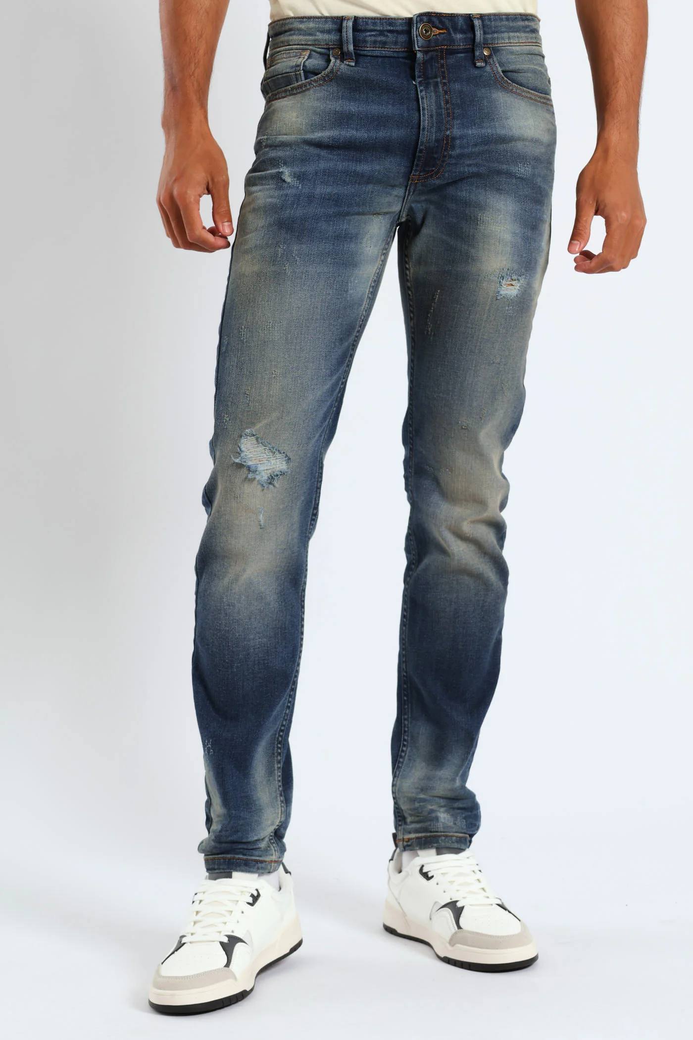 Rip And Repair Denim - Medium Wash - Image 2