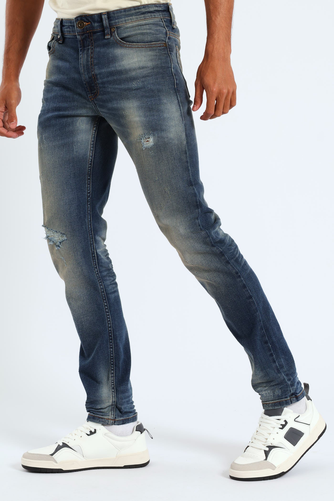 Rip And Repair Denim - Medium Wash - Image 3