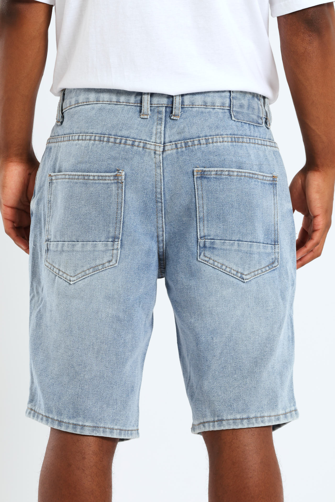Rip & Repair Denim Shorts - Light Wash - Image 3