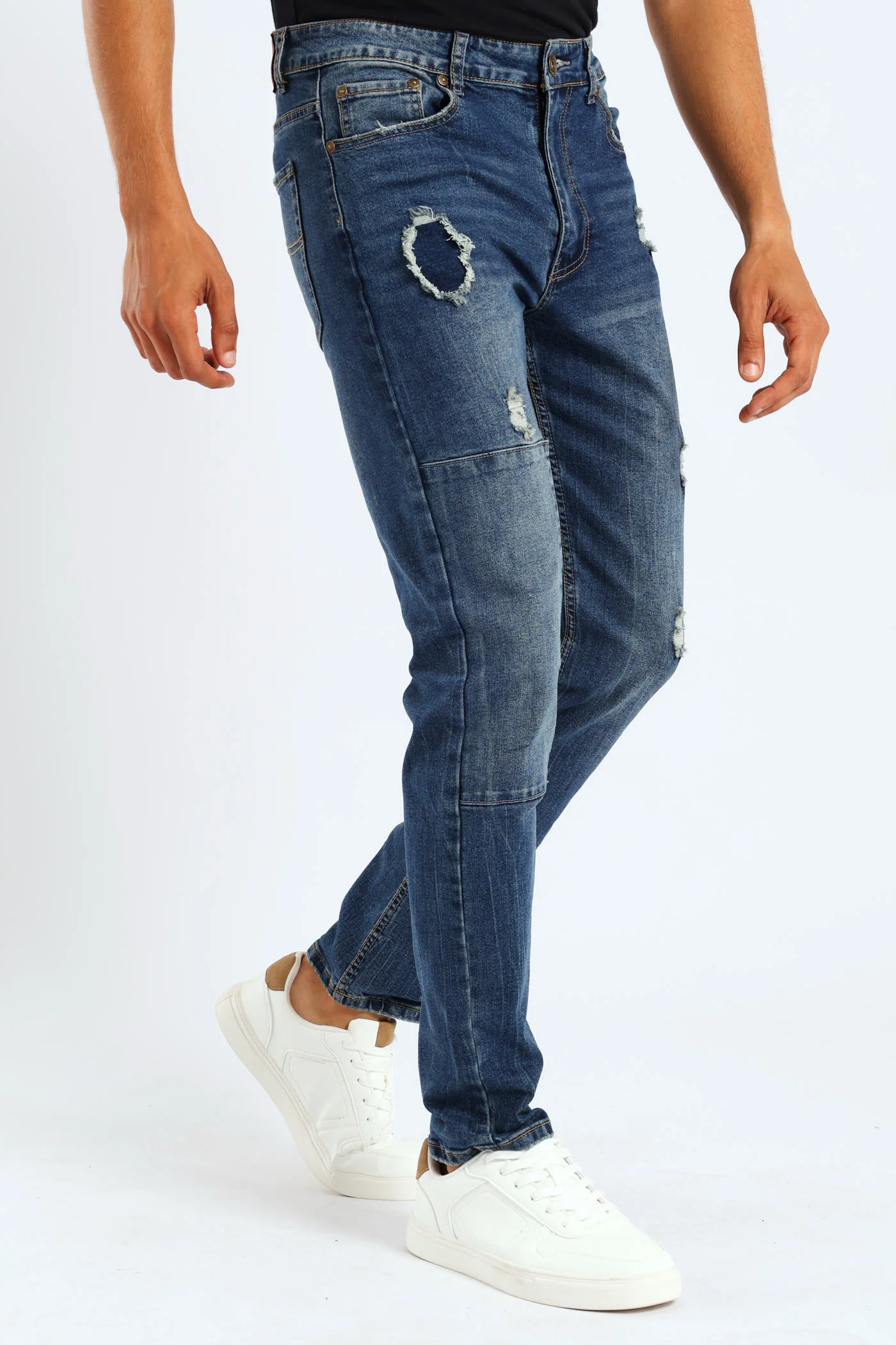 Rip & Repair Patch Denim - Dark Wash - Image 3