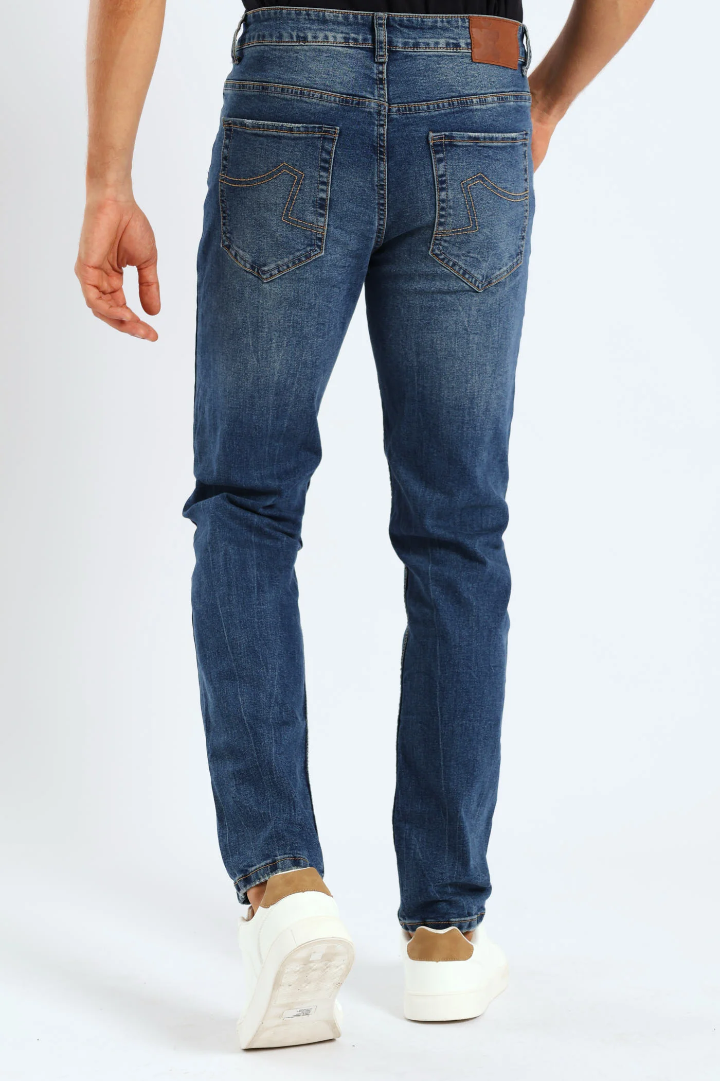 Rip & Repair Patch Denim - Dark Wash - Image 4