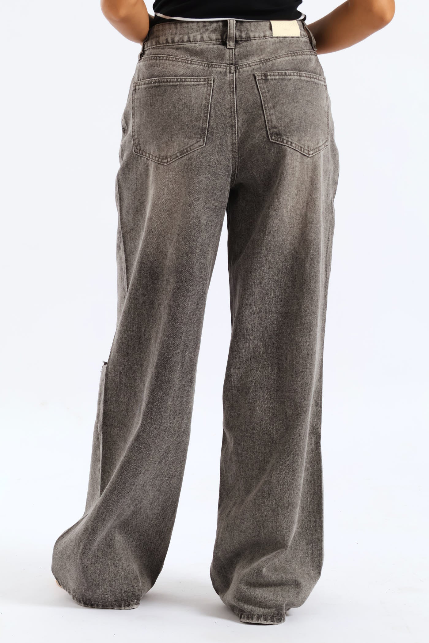 Ripped Baggy Jean - Grey - Image 2