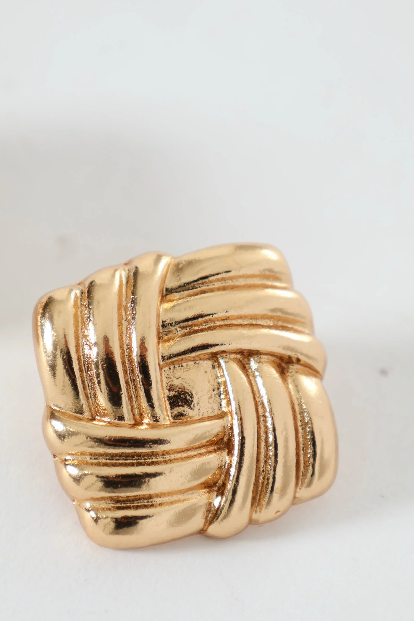 Ripple Square Stud Earrings - Gold - Image 2
