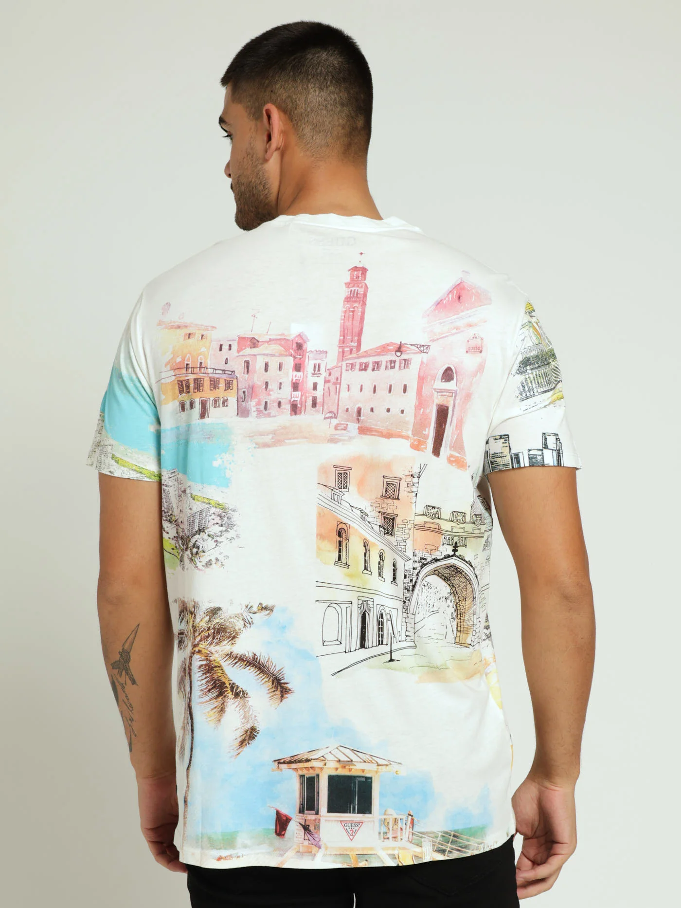Riviera Postcard Tee - Off White - Image 2