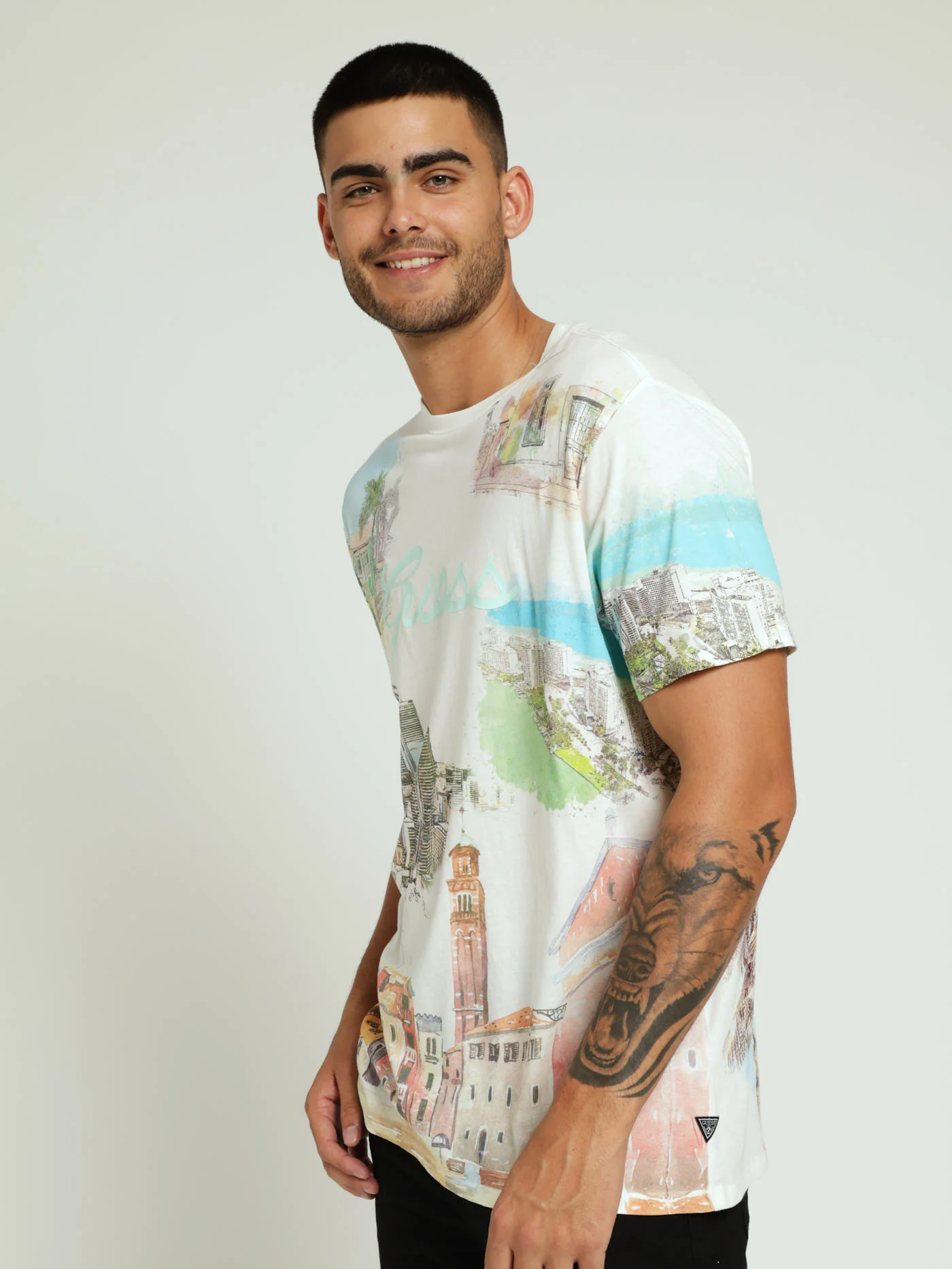 Riviera Postcard Tee - Off White - Image 3