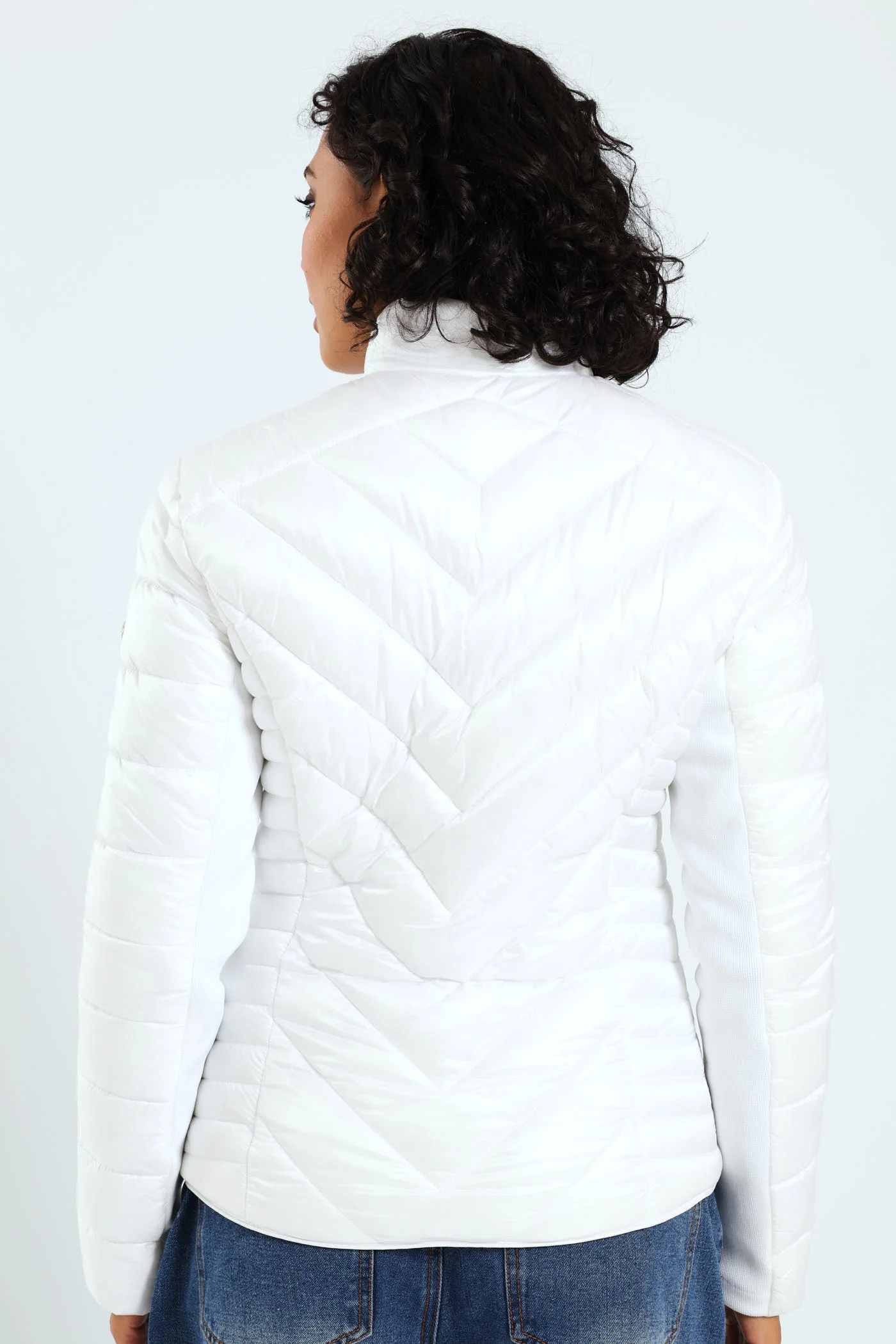 Rivilla Cropped Puffer Jacket - White - Image 3
