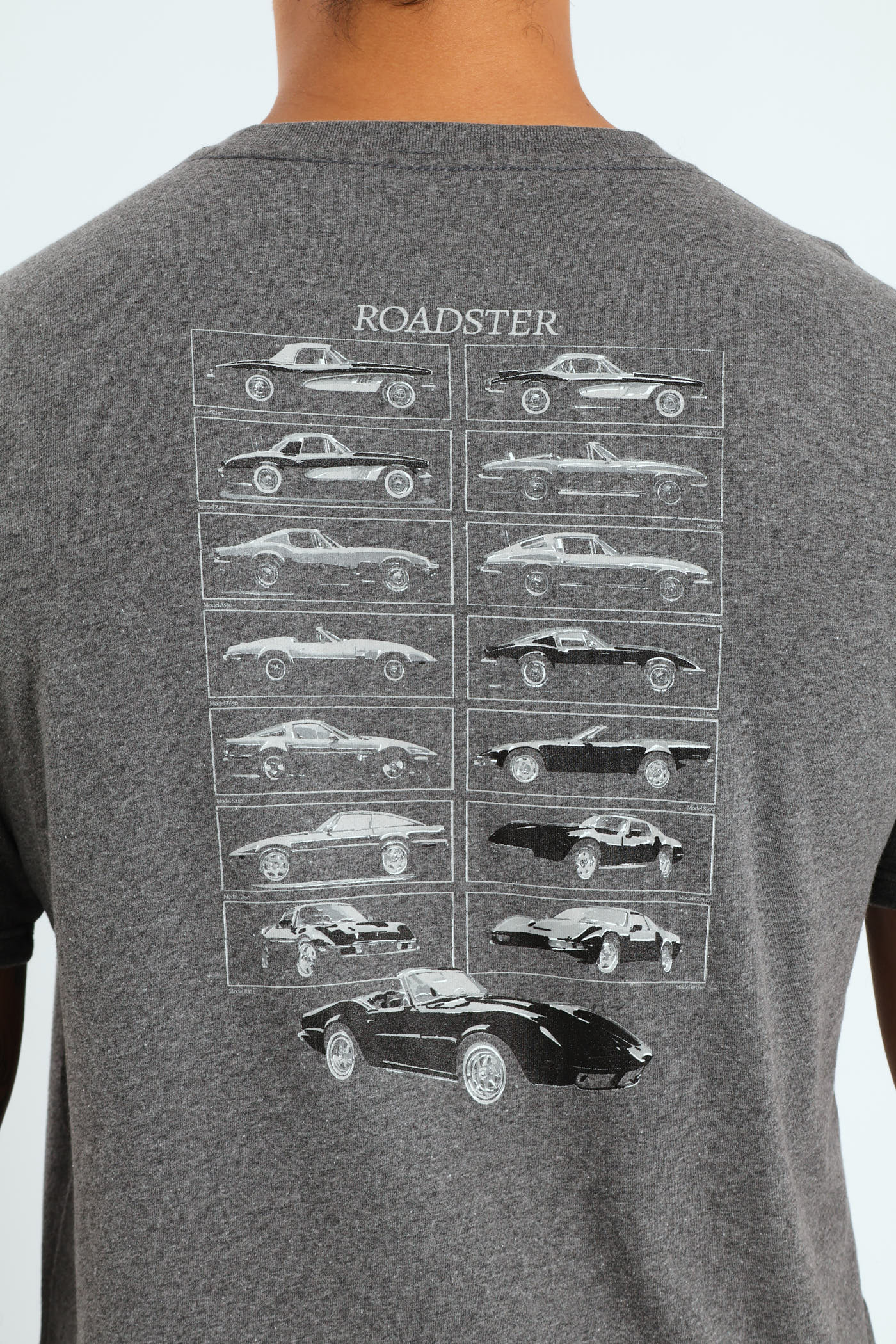 Roadster Front & Back Print Tee - Charcoal Melange - Image 4