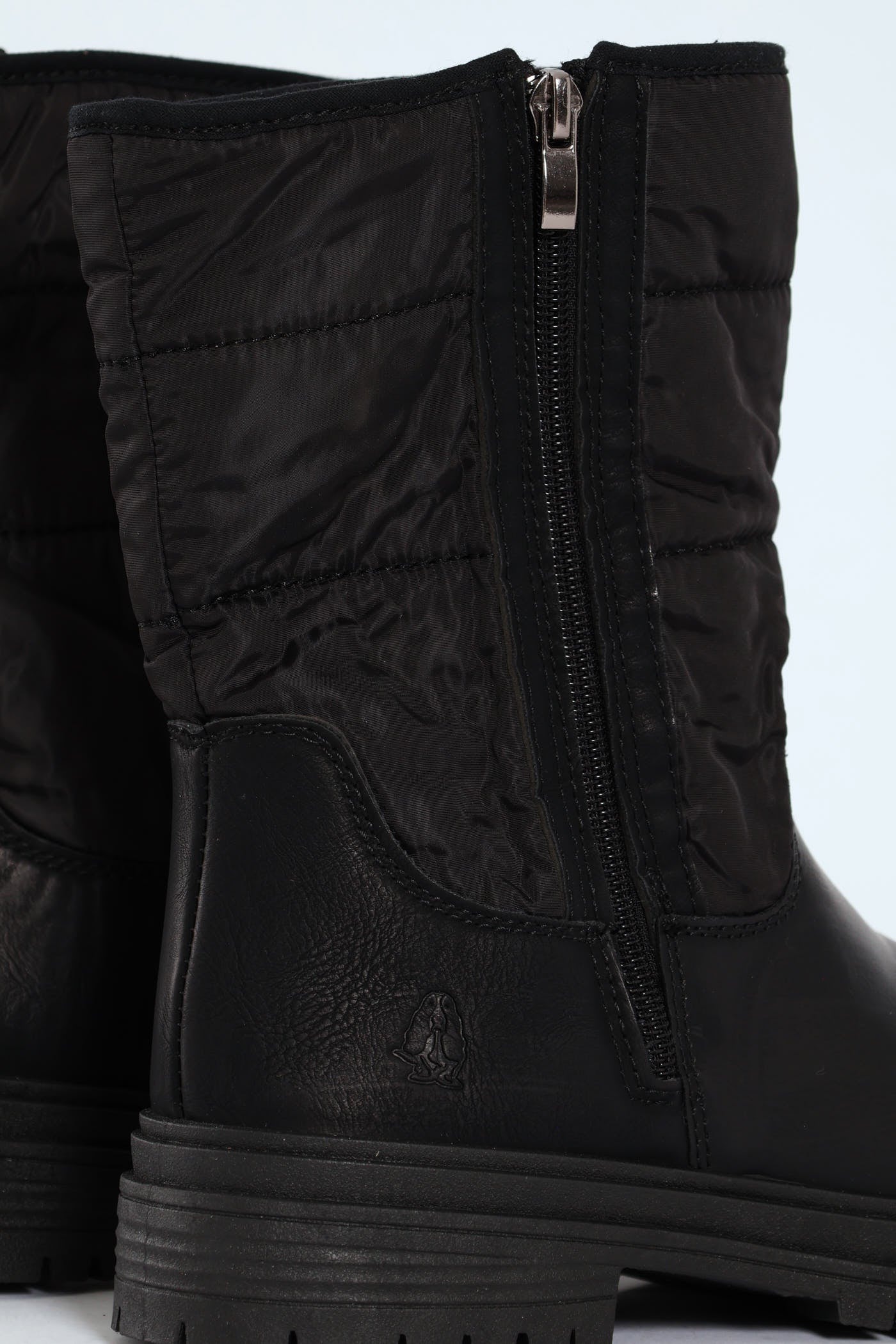 Rochelle Panelled Nylon & Pu Mid Calf  Boot - Black - Image 3