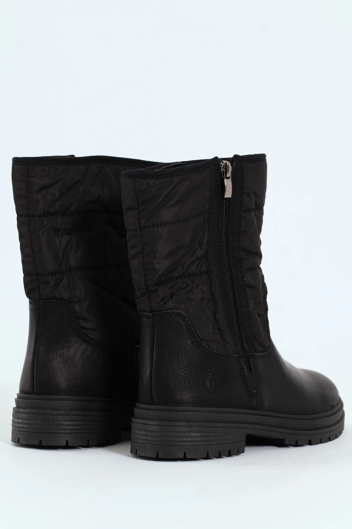 Rochelle Panelled Nylon & Pu Mid Calf  Boot - Black - Image 4