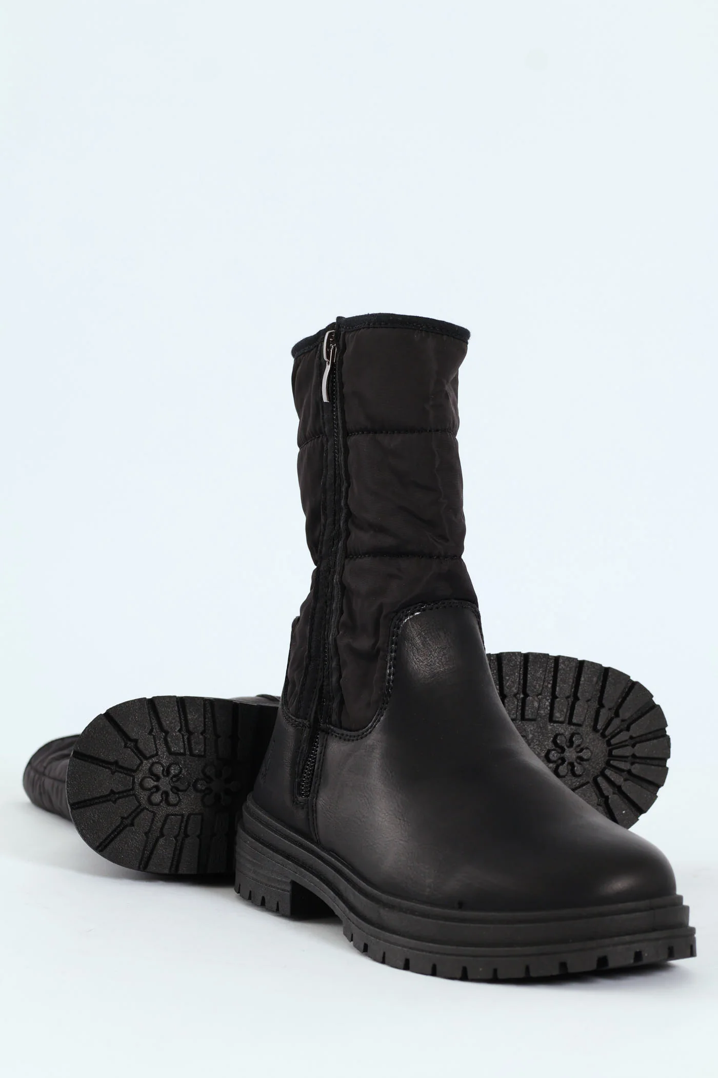 Rochelle Panelled Nylon & Pu Mid Calf  Boot - Black - Image 5