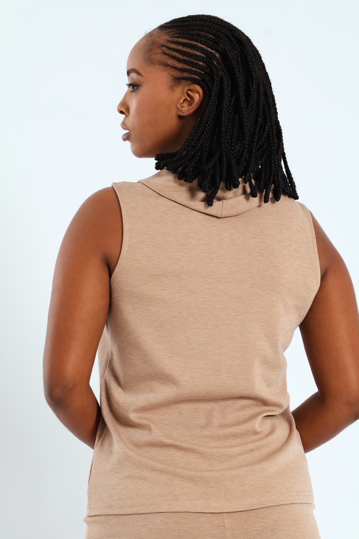 Roll Neck Ponti Top - Stone - Image 5