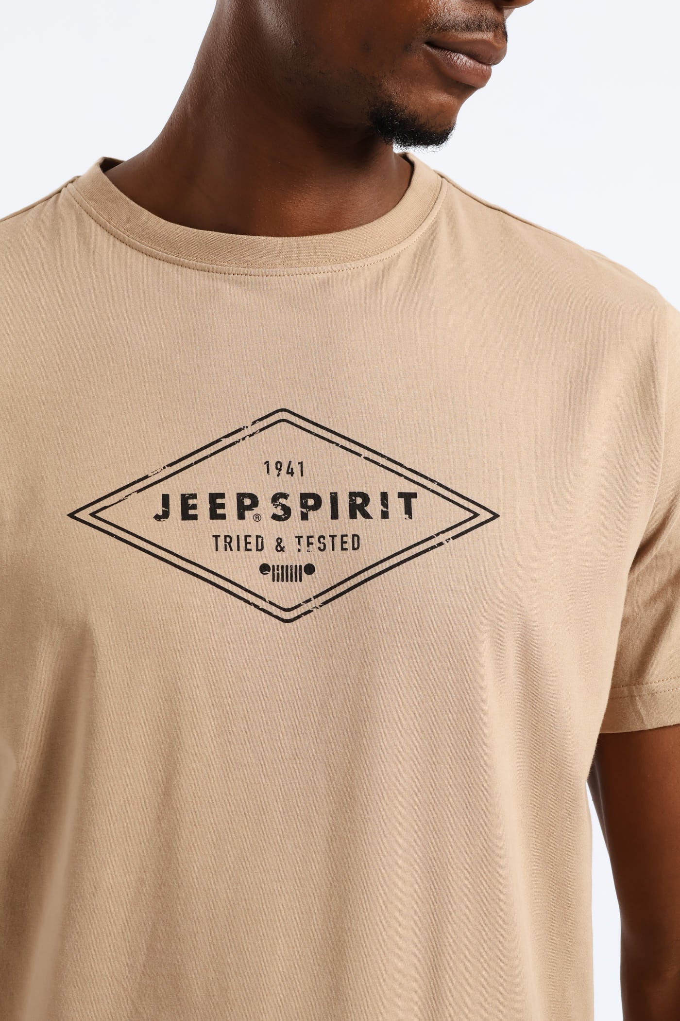 Rombus Graphic Tee - Khaki - Image 2