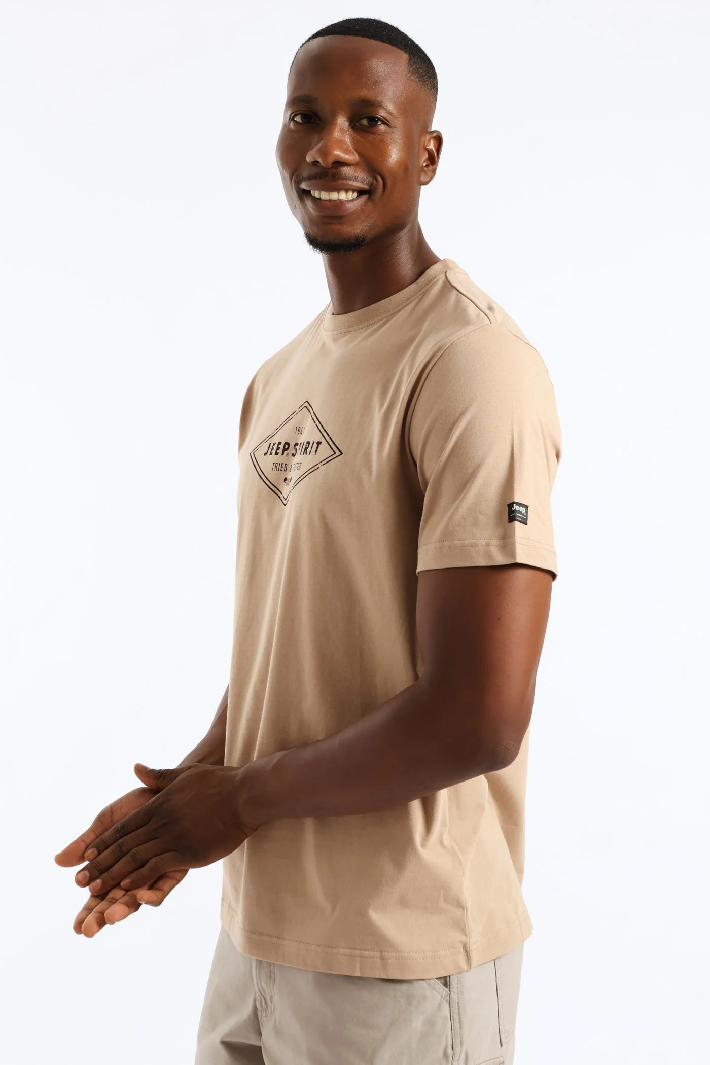 Rombus Graphic Tee - Khaki - Image 3