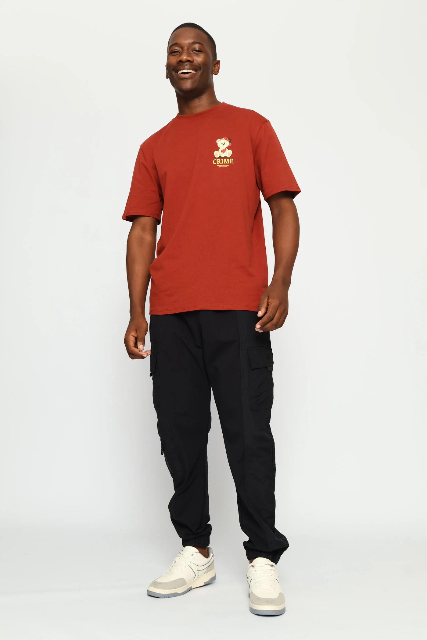 Rooibos Crime Teddy Chest Print Tee - Rust - Image 5
