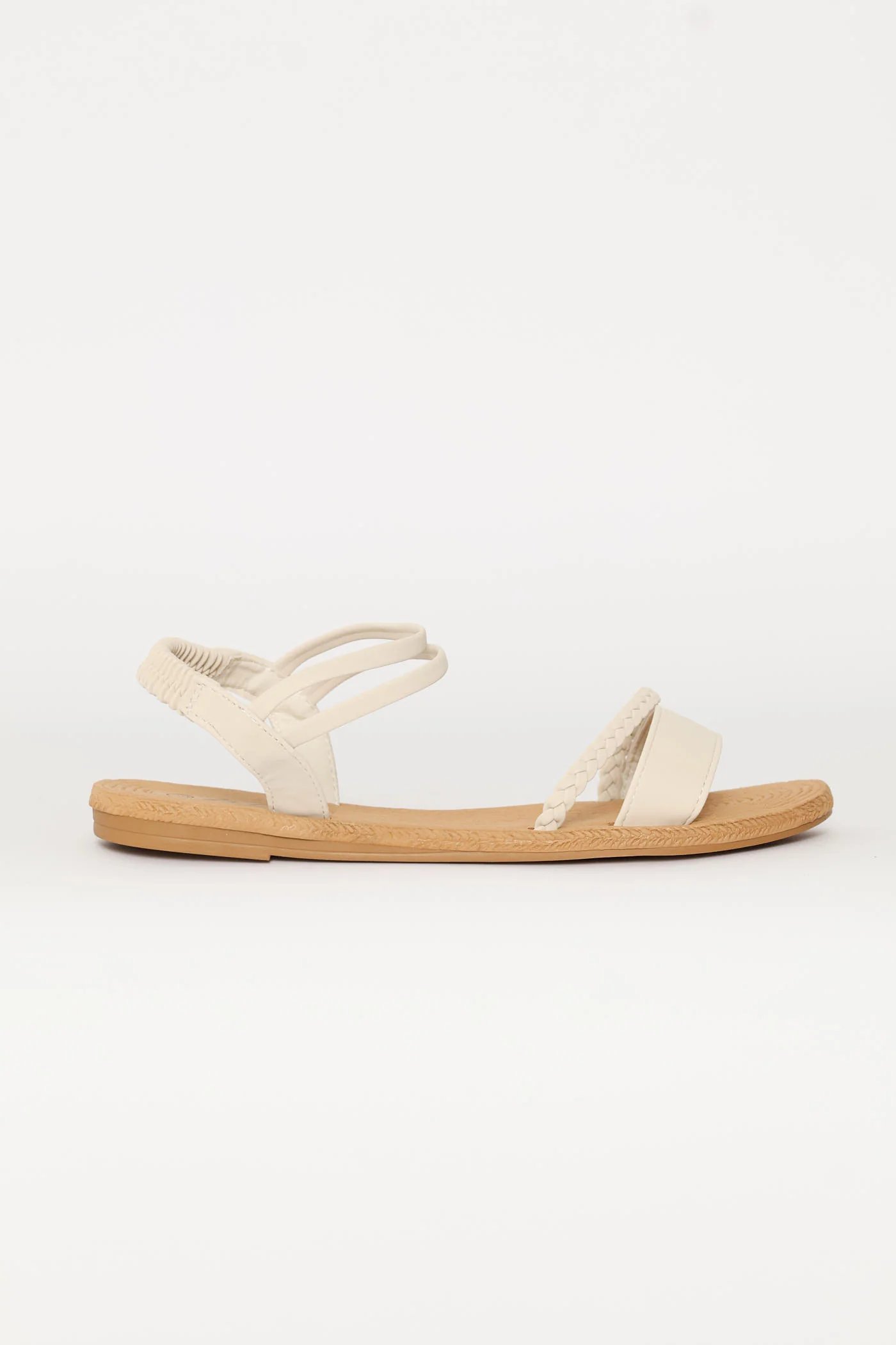 Rope Detail Sandal With Elasticated Band - Off White - Image 3