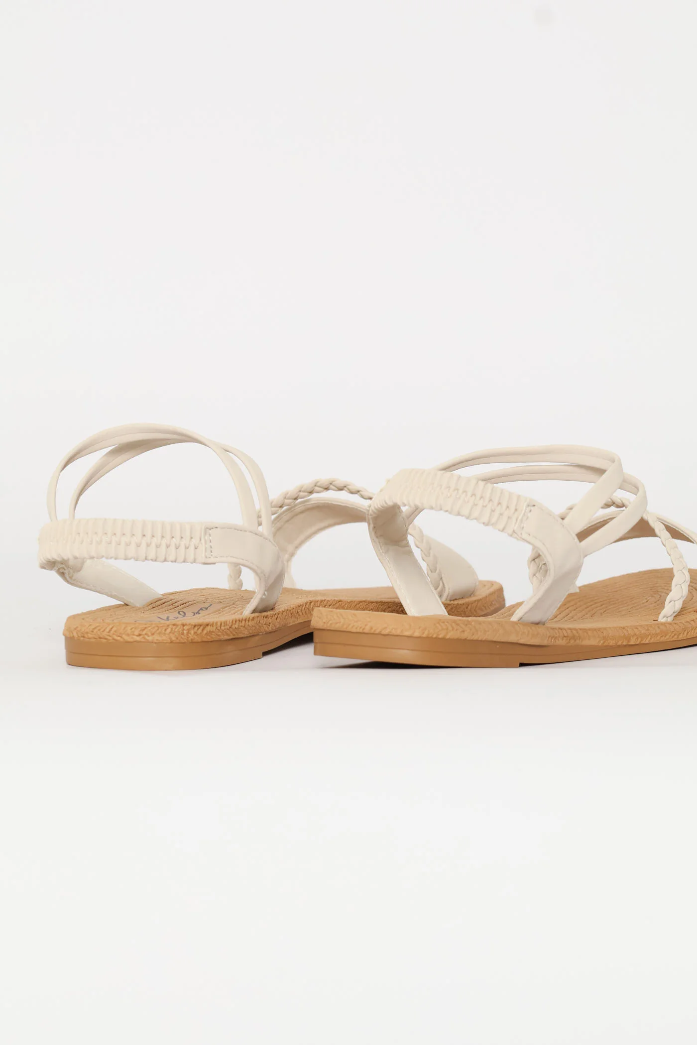 Rope Detail Sandal With Elasticated Band - Off White - Image 5