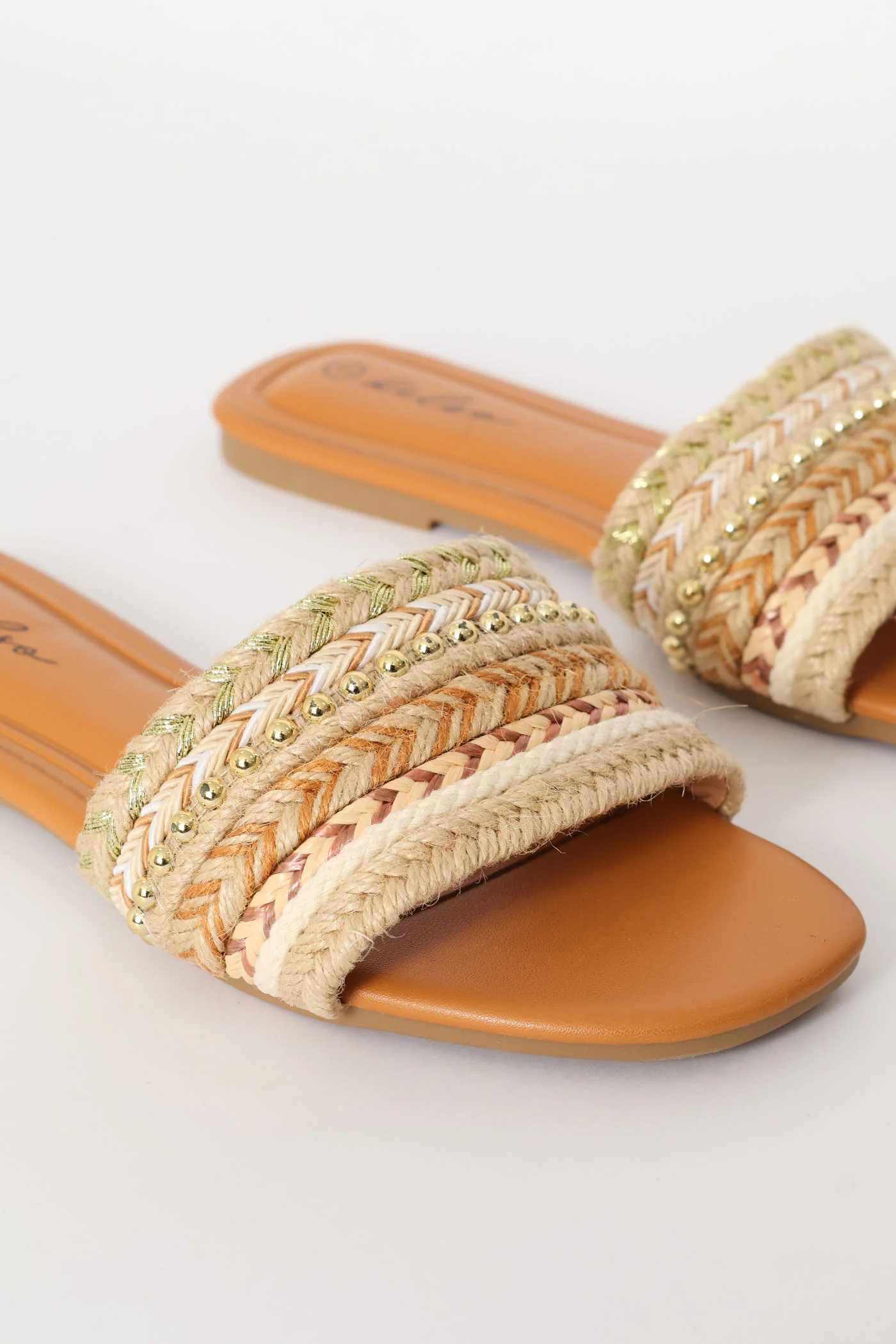 Rope With Stud Detail Sandal - Natural - Image 4
