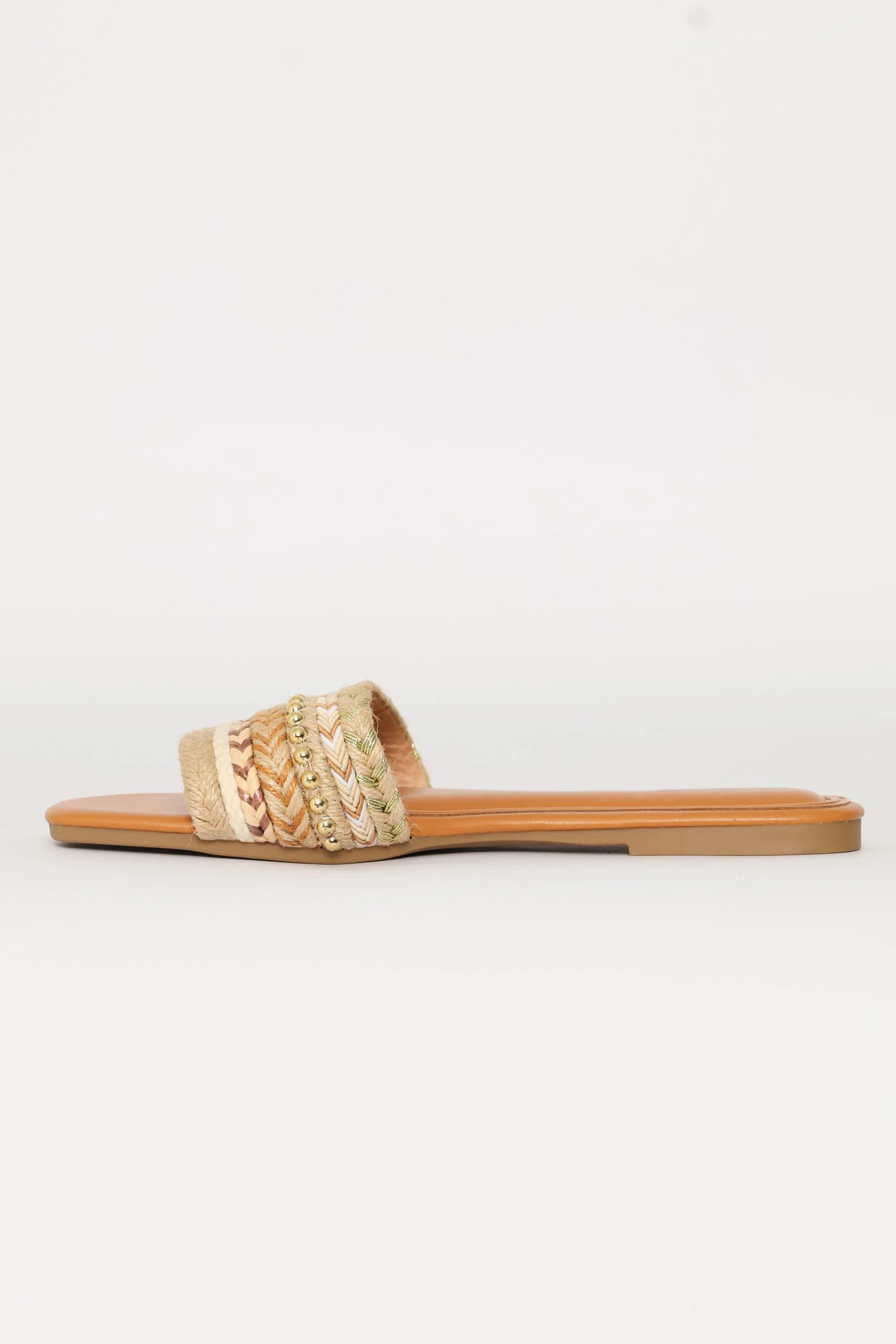 Rope With Stud Detail Sandal - Natural - Image 5