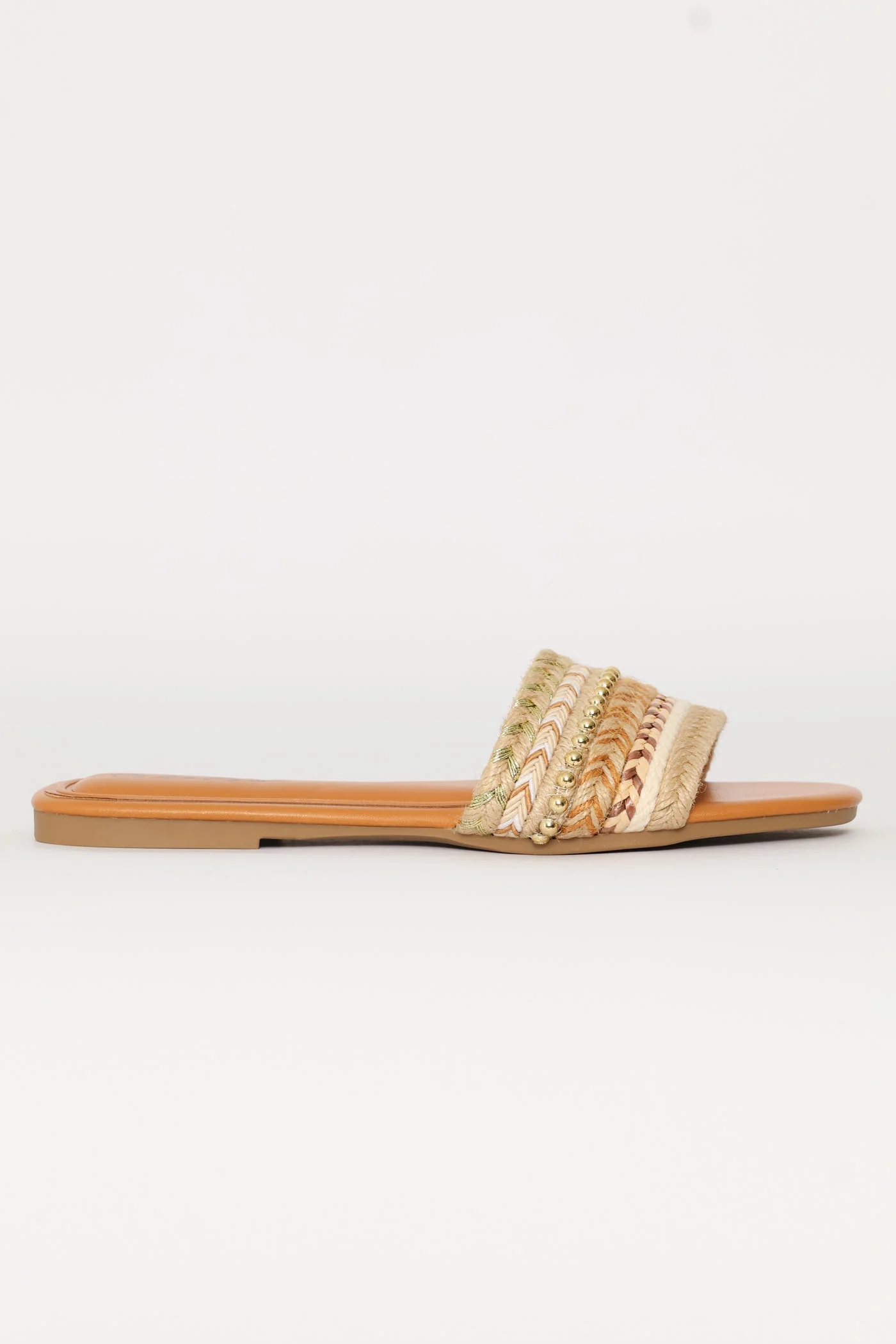Rope With Stud Detail Sandal - Natural - Image 6